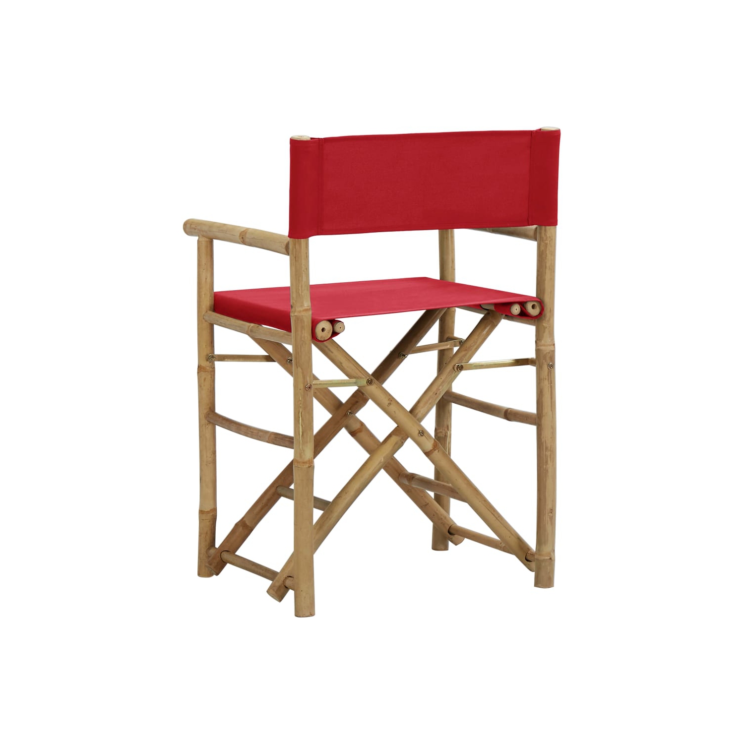 vidaXL Folding Director's Chairs 2 pcs Red Bamboo and Fabric