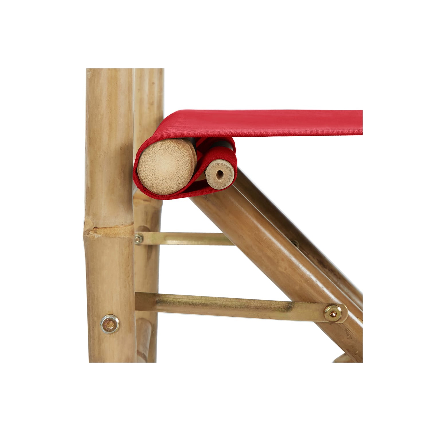 vidaXL Folding Director's Chairs 2 pcs Red Bamboo and Fabric