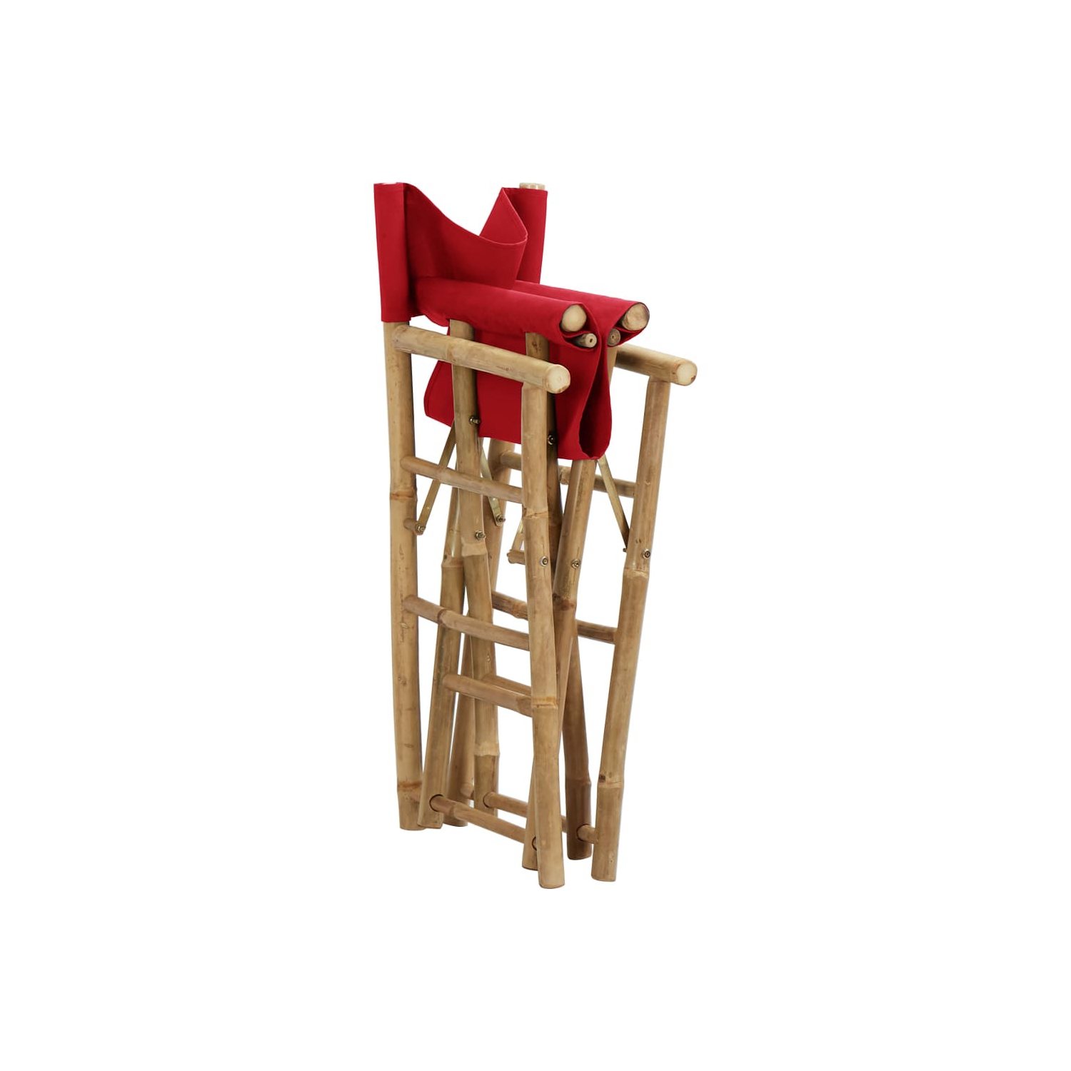 vidaXL Folding Director's Chairs 2 pcs Red Bamboo and Fabric