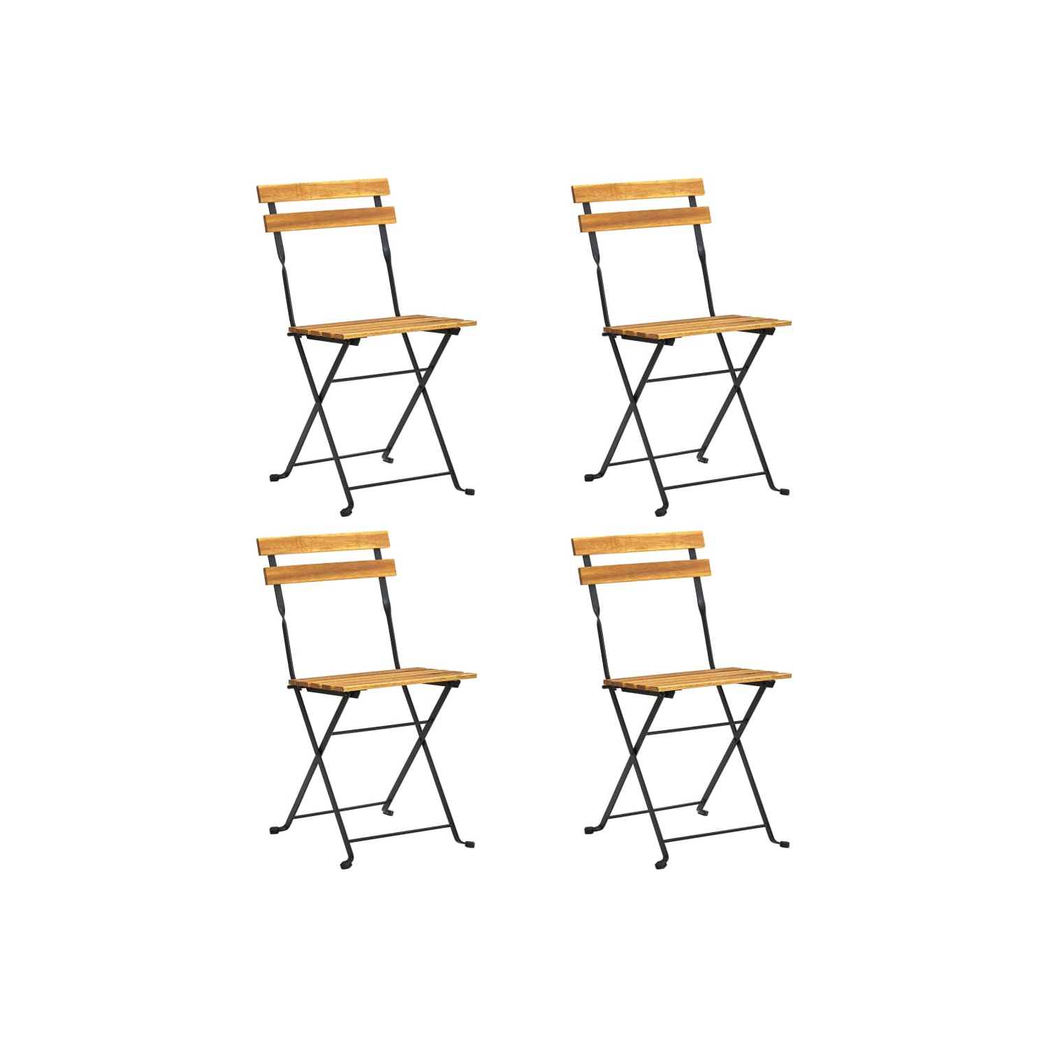vidaXL Folding Bistro Chair 4 pcs Solid Acacia Wood