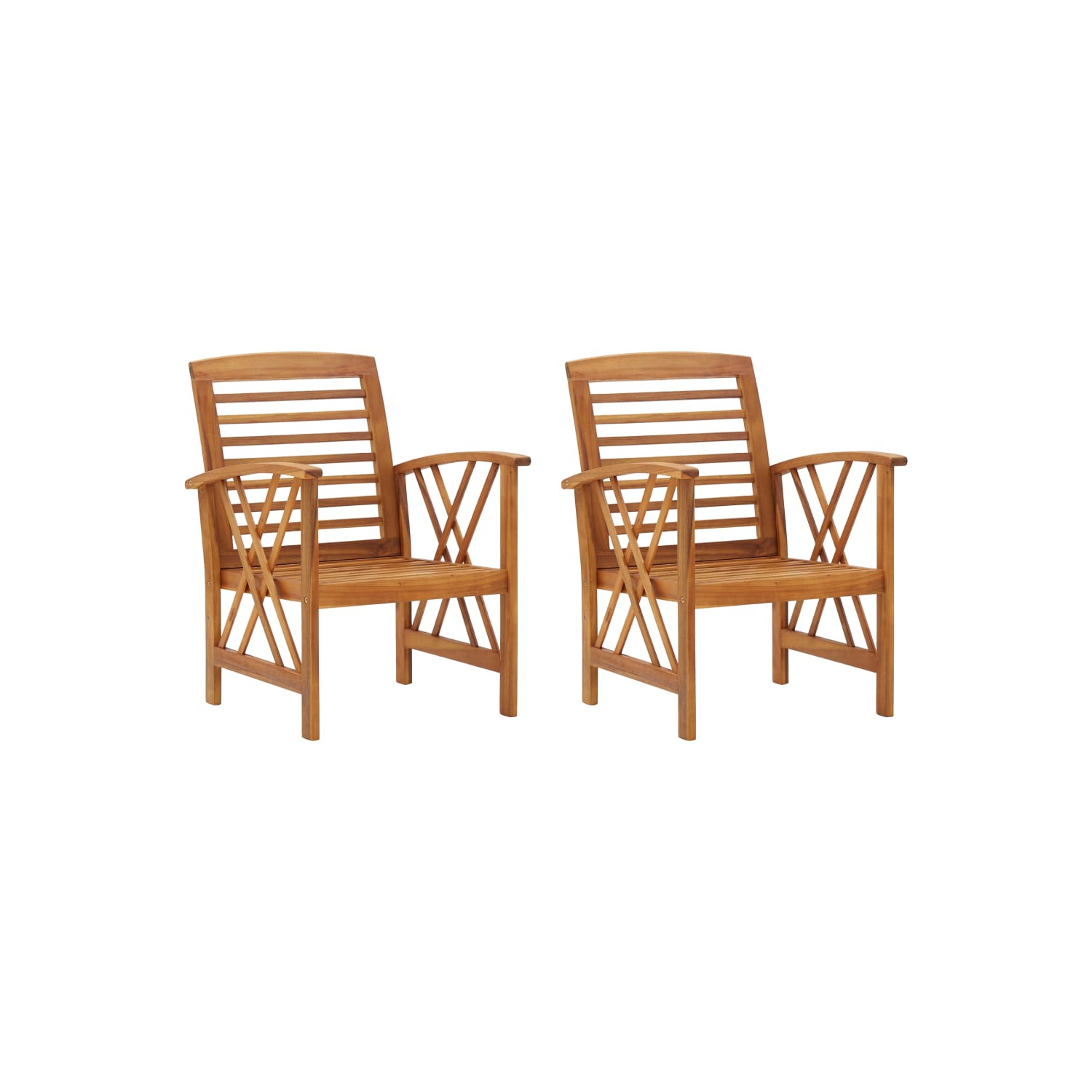 vidaXL Patio Chairs 2 pcs Solid Acacia Wood