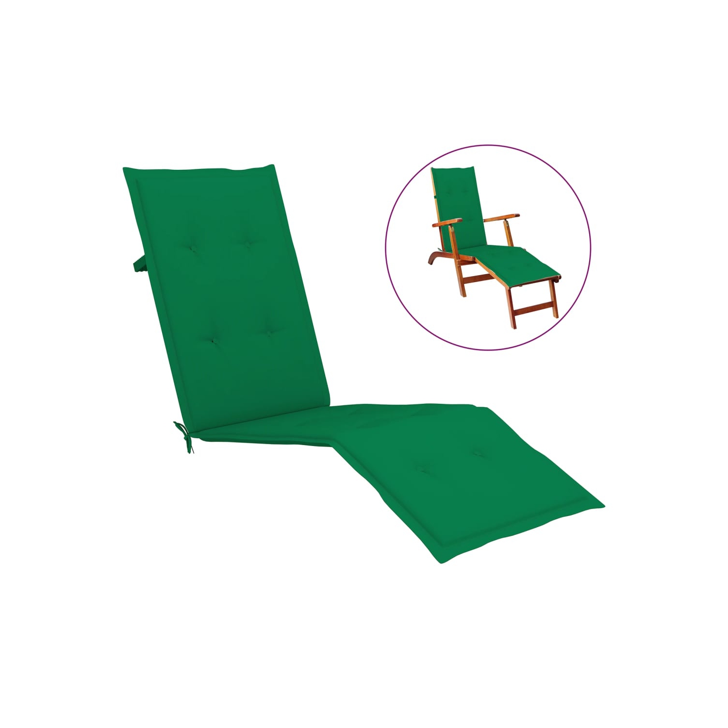 vidaXL Deck Chair Cushion Greenx19.7"x1.2"