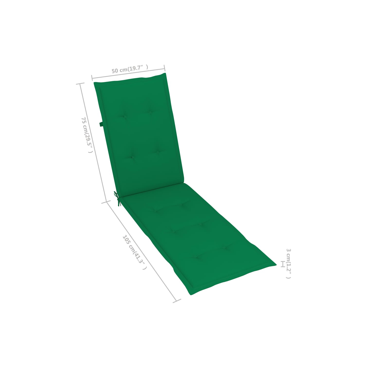 vidaXL Deck Chair Cushion Greenx19.7"x1.2"