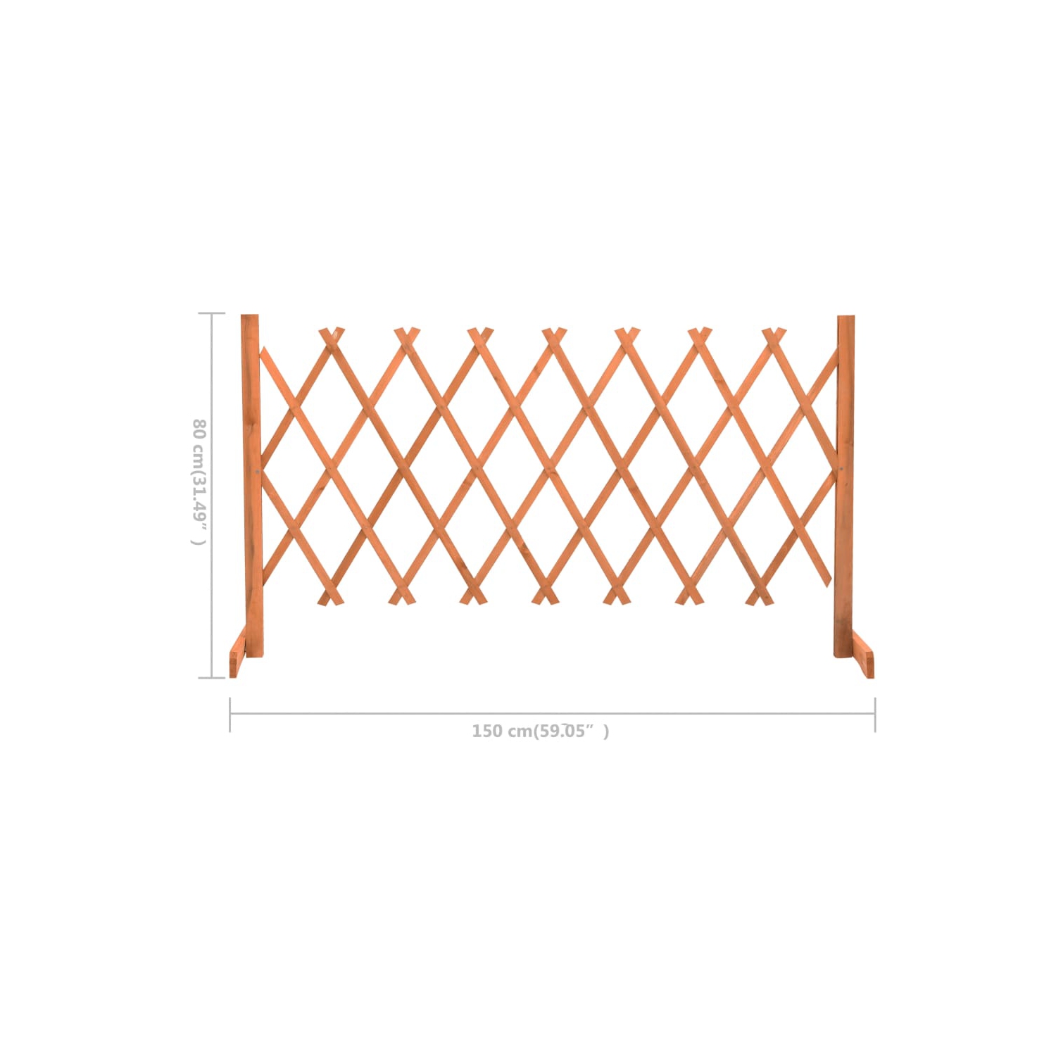 vidaXL Garden Trellis Fence Orange 59.1"x31.5" Solid Firwood