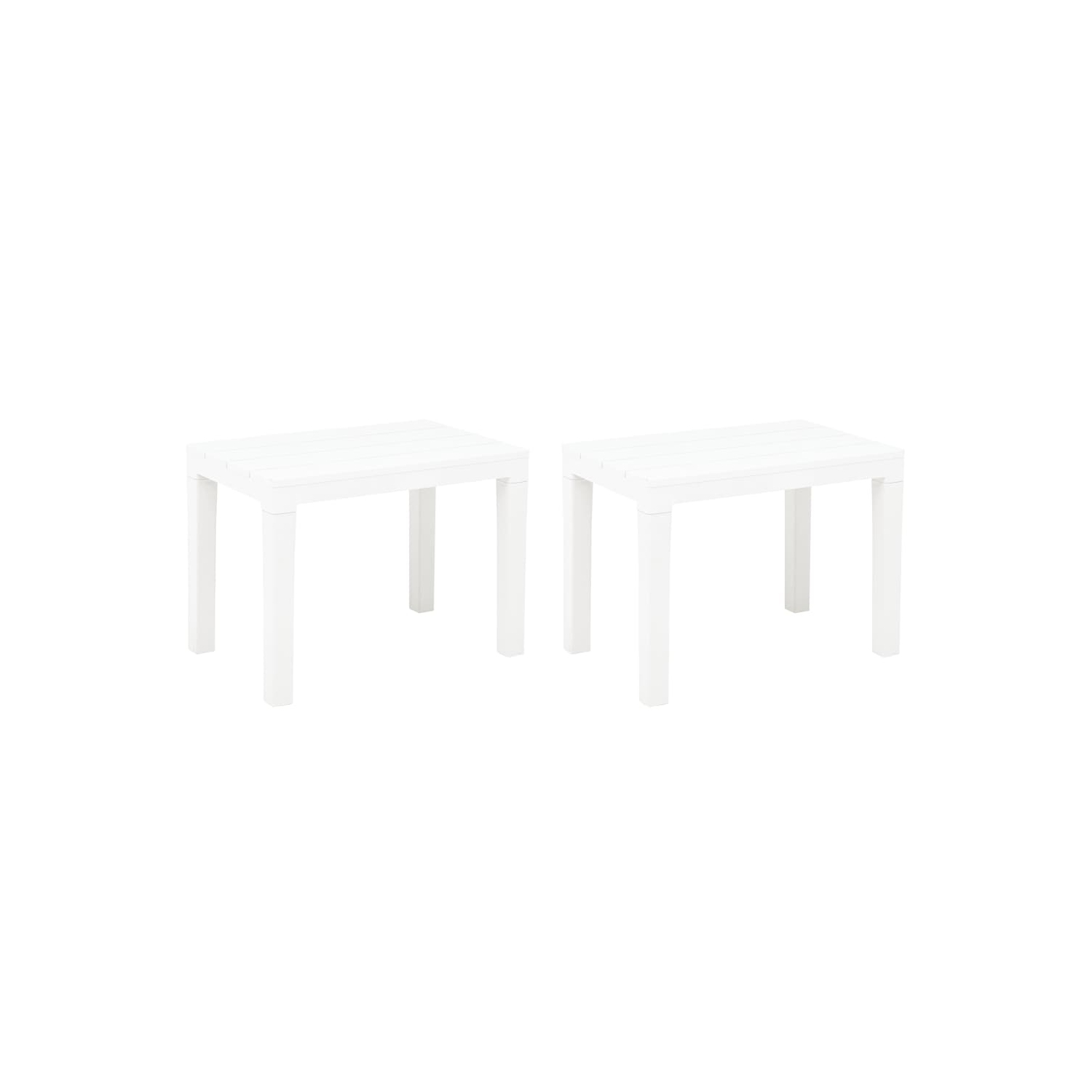 vidaXL Patio Benches 2 pcs White Plastic
