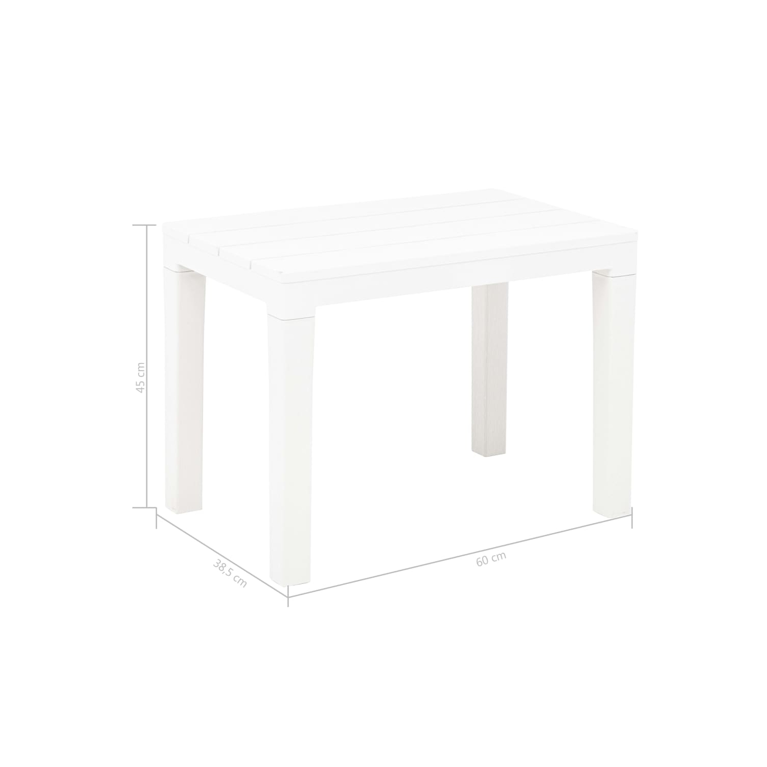 vidaXL Patio Benches 2 pcs White Plastic