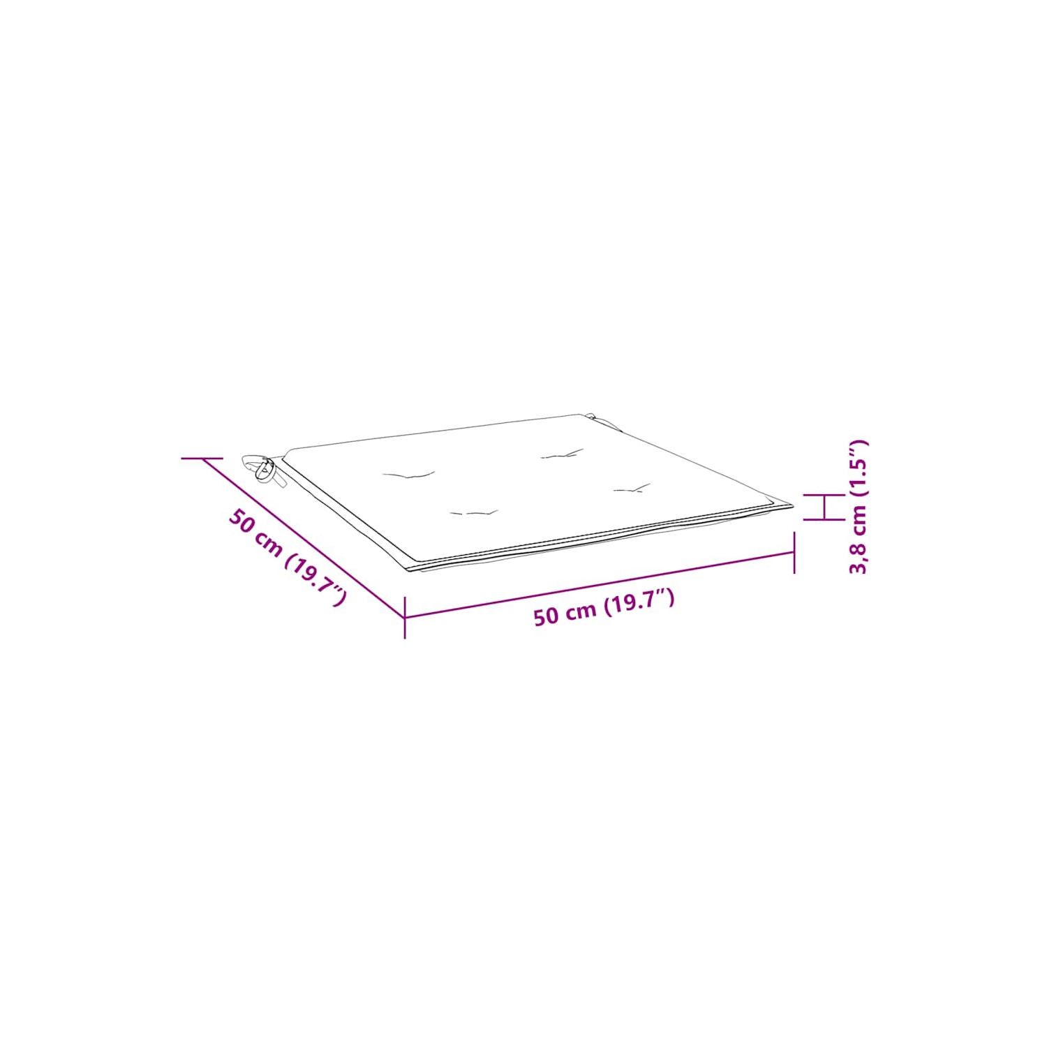 vidaXL Garden Chair Cushions 6 pcs Anthracite 19.7"x19.7"x1.2" Fabric