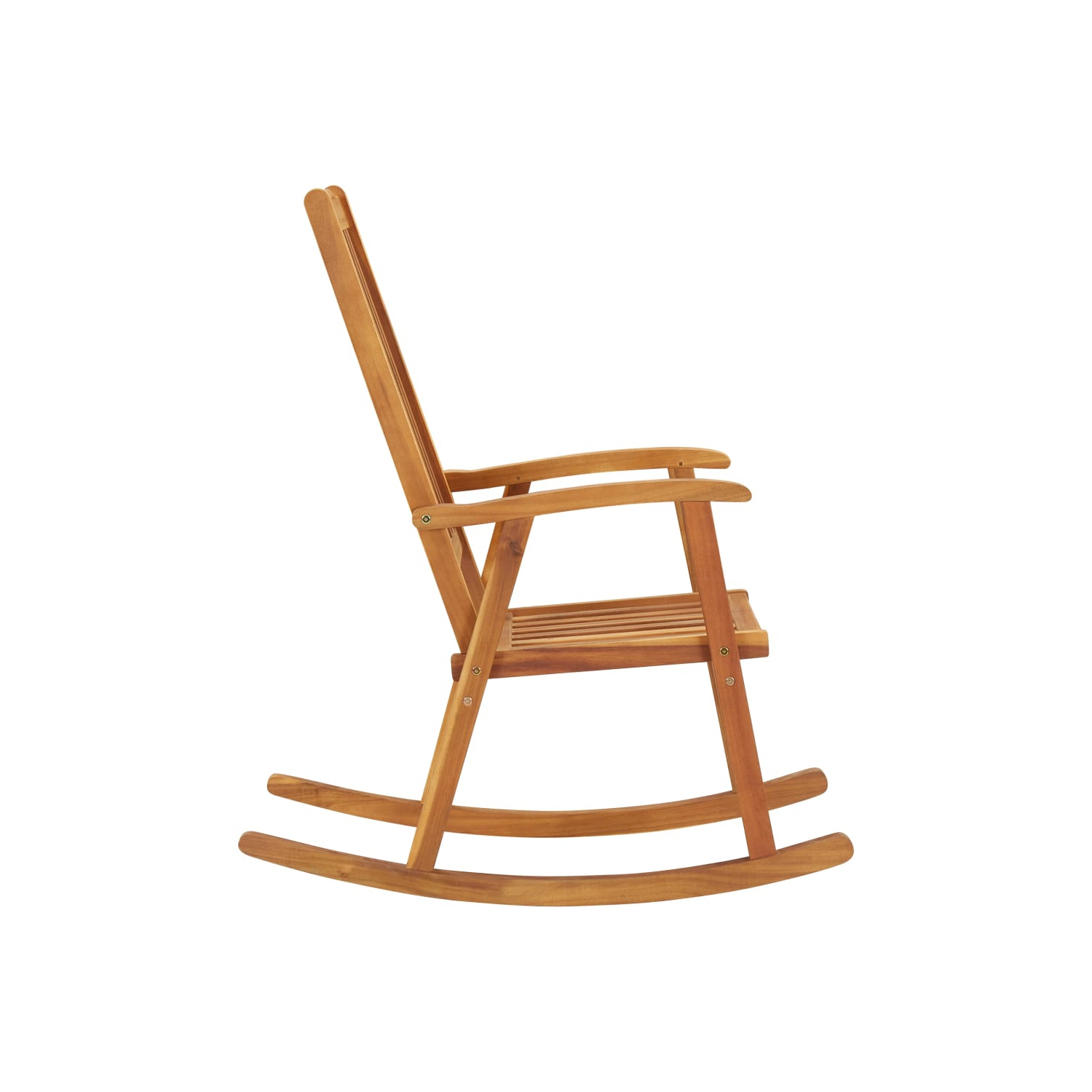 Chaise berçante VidaXL avec coussins en bois d’acacia massif