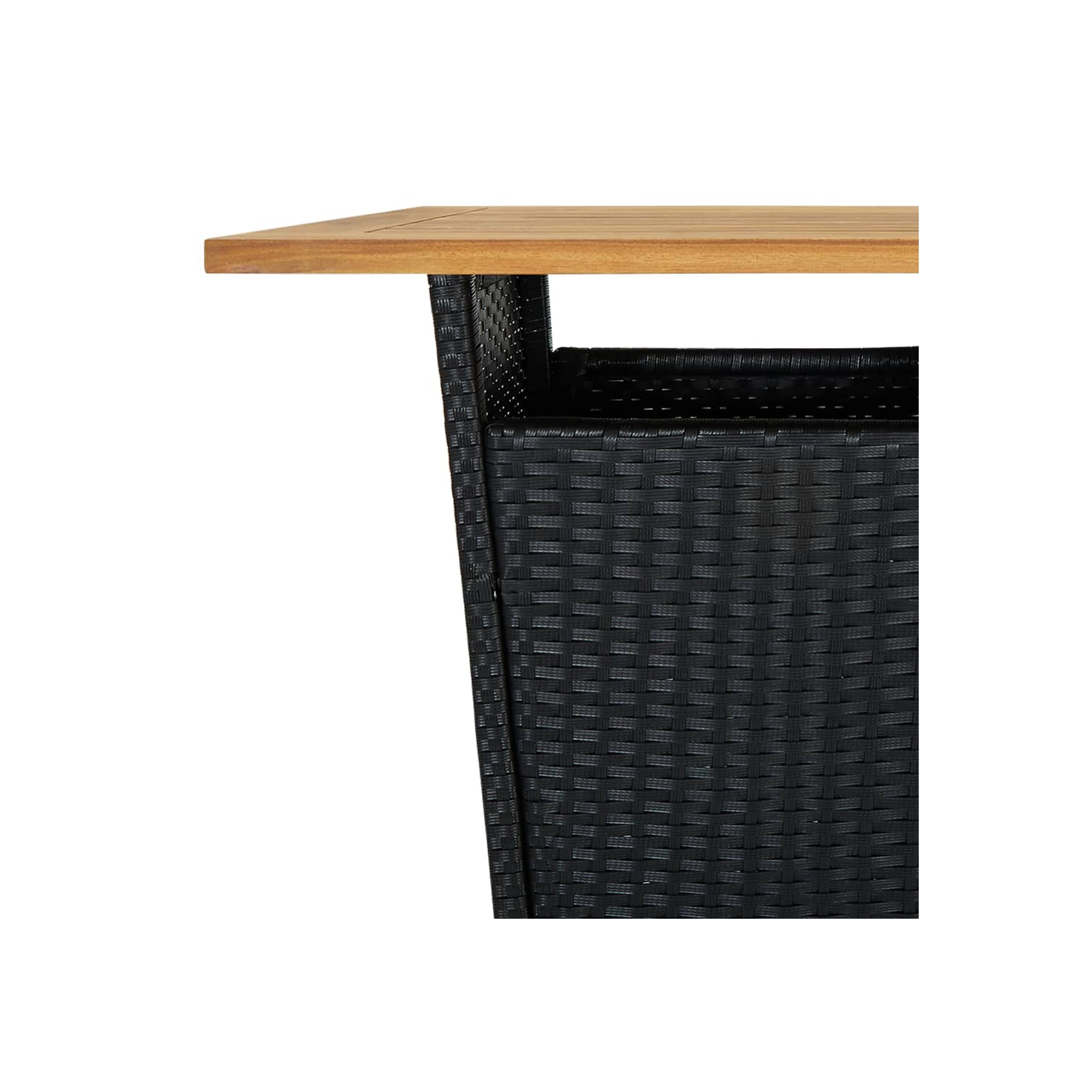 vidaXL 5 Piece Patio Bar Set with Cushions Poly Rattan Black