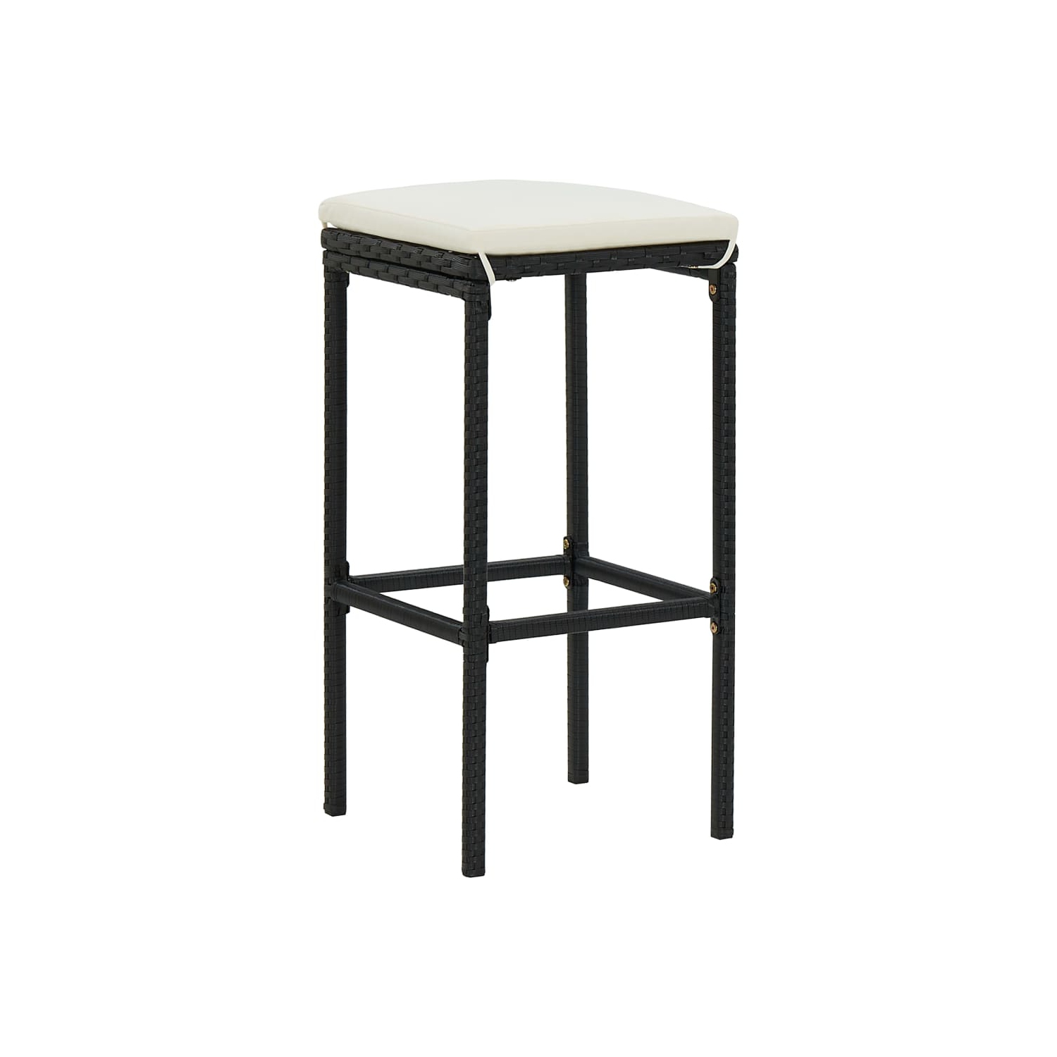 vidaXL 5 Piece Patio Bar Set with Cushions Poly Rattan Black