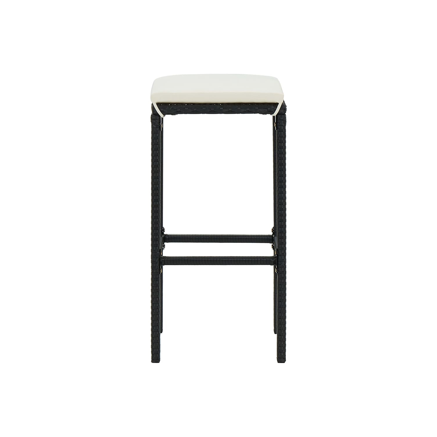 vidaXL 5 Piece Patio Bar Set with Cushions Poly Rattan Black