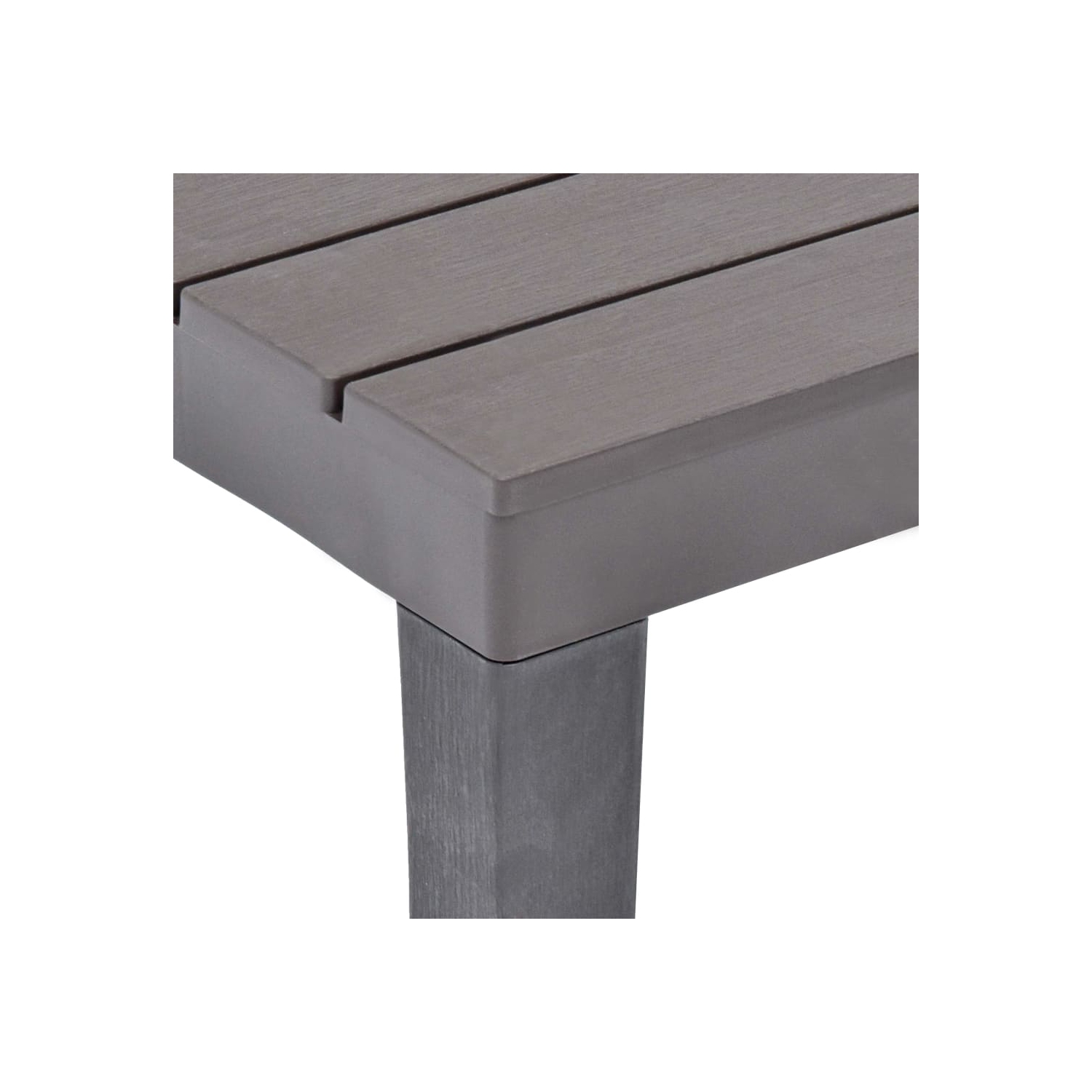 Table de jardin VidaXL avec 2 bancs en plastique brun