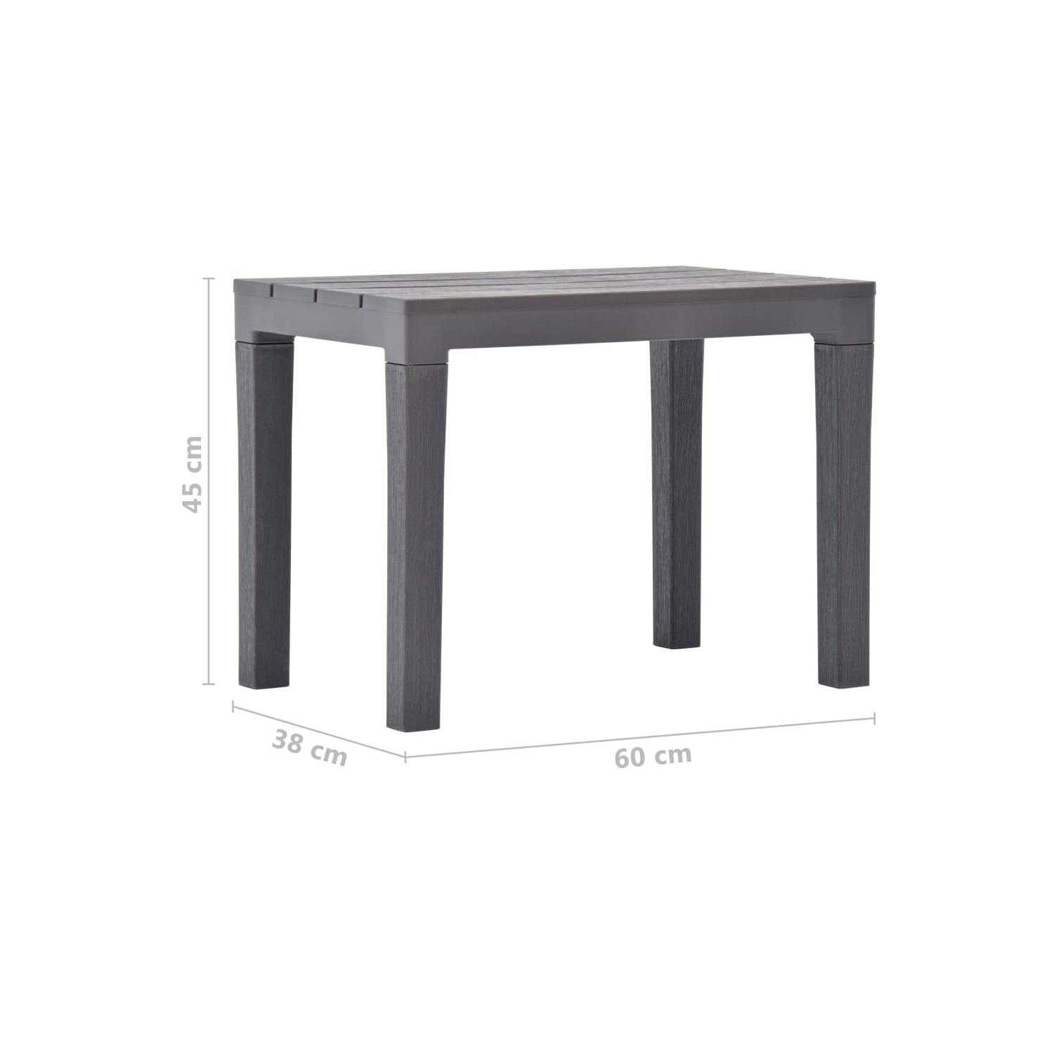 Table de jardin VidaXL avec 2 bancs en plastique brun