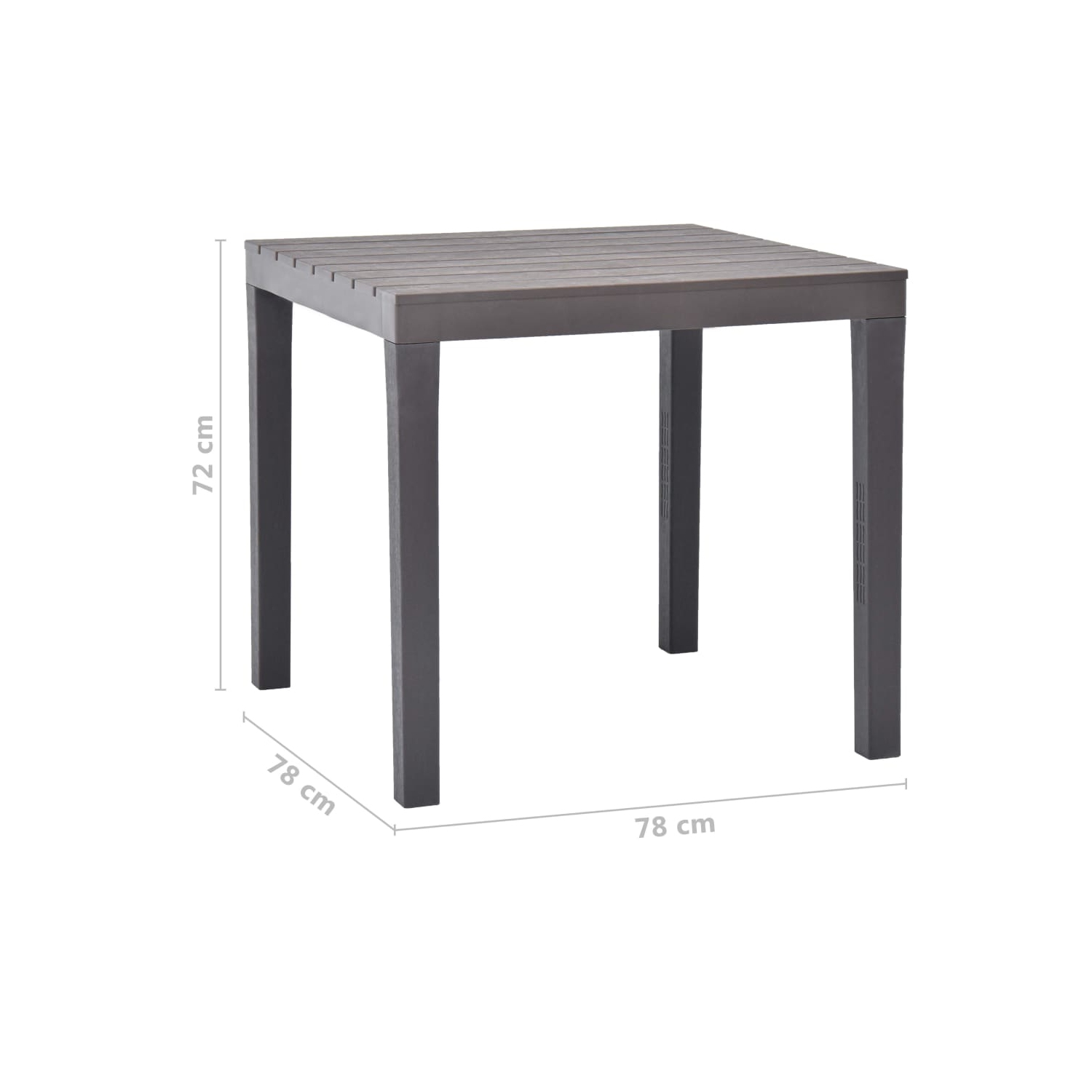 Table de jardin VidaXL avec 2 bancs en plastique brun