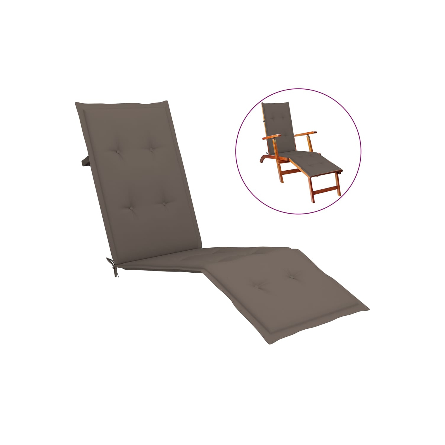 vidaXL Deck Chair Cushion Taupex19.7"x1.2"