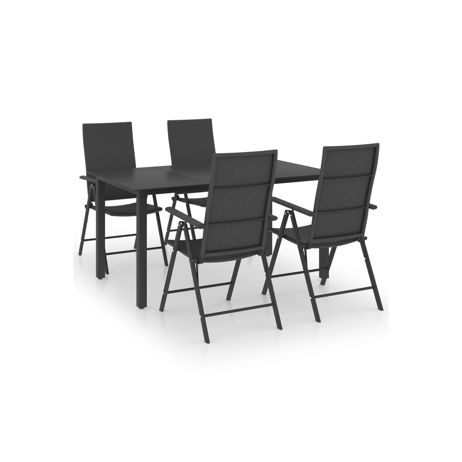 vidaXL 5 Piece Patio Dining Set Black