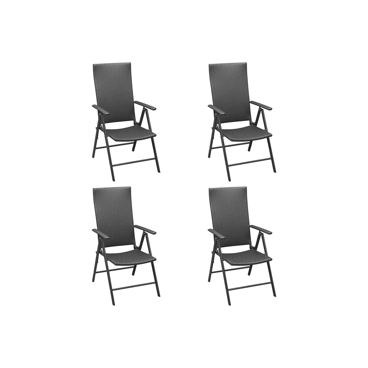 vidaXL 5 Piece Patio Dining Set Black
