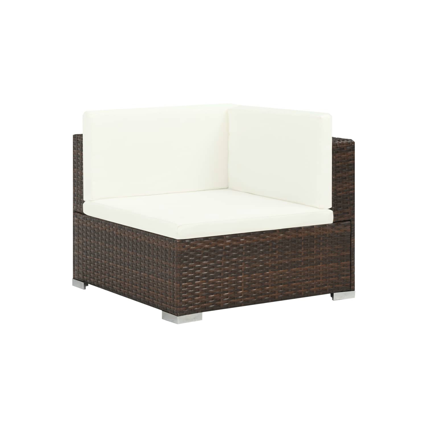 vidaXL 6 Piece Patio Lounge Set with Cushions Poly Rattan Brown