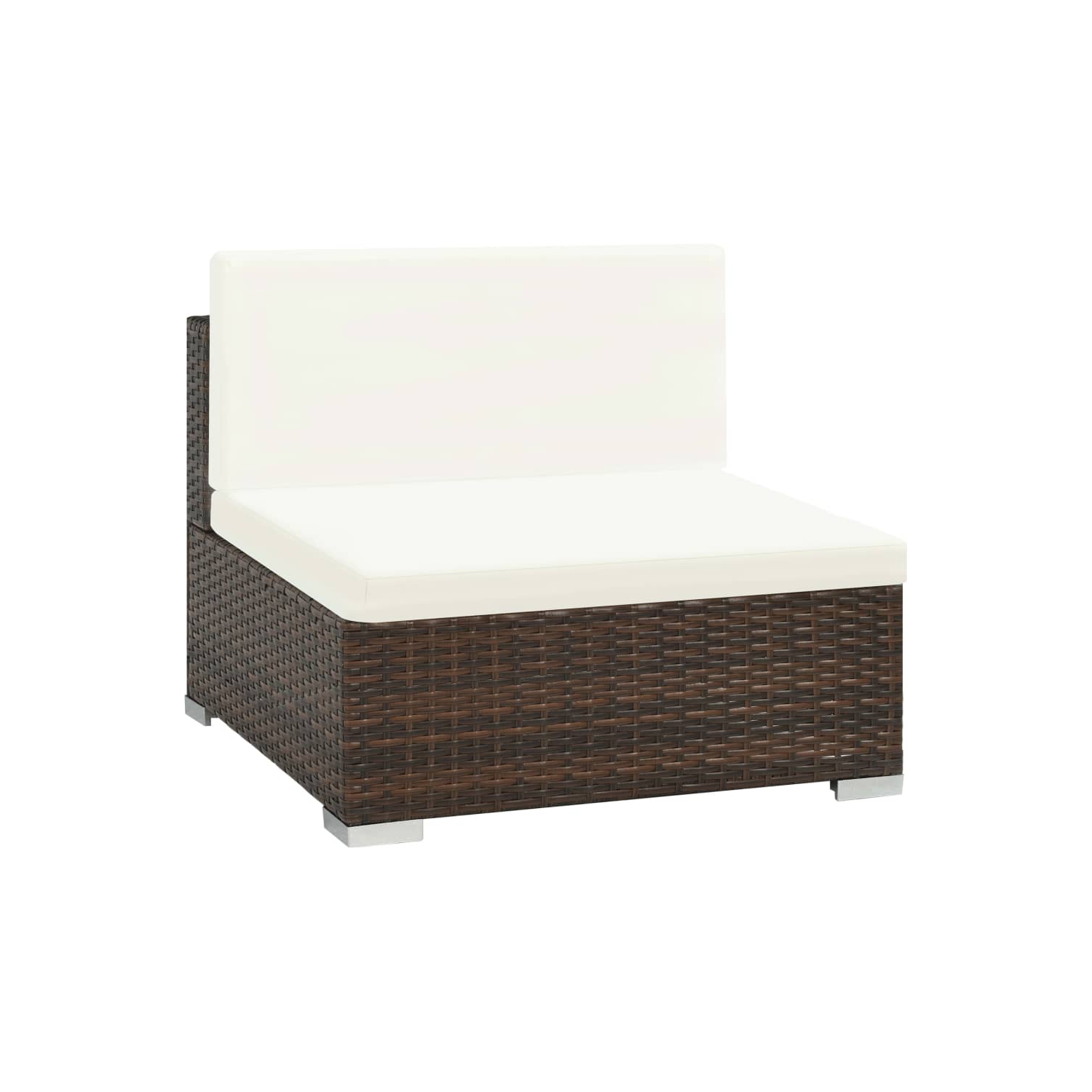 vidaXL 6 Piece Patio Lounge Set with Cushions Poly Rattan Brown