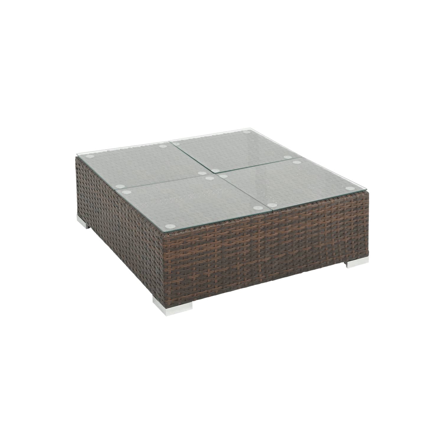 vidaXL 6 Piece Patio Lounge Set with Cushions Poly Rattan Brown