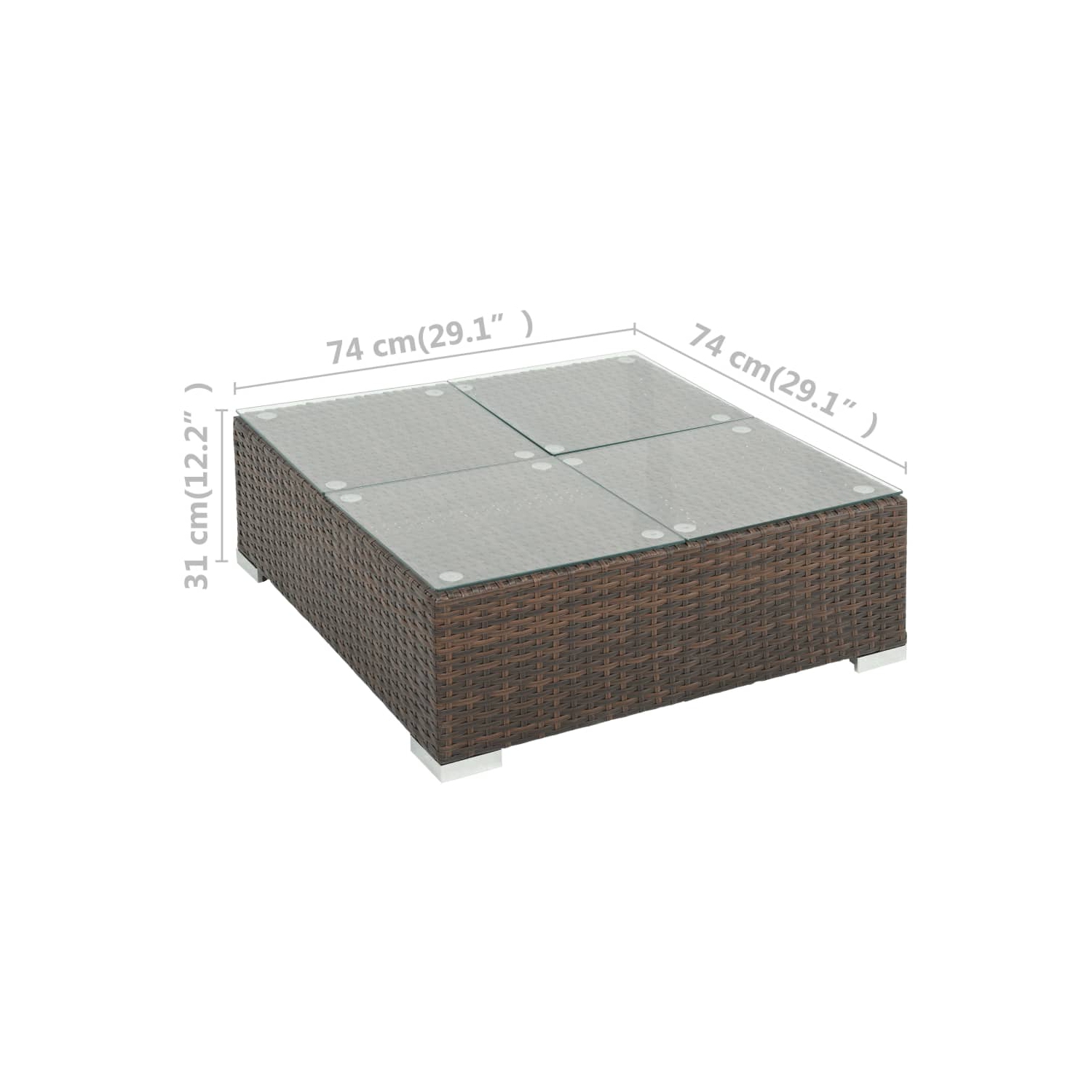 vidaXL 6 Piece Patio Lounge Set with Cushions Poly Rattan Brown