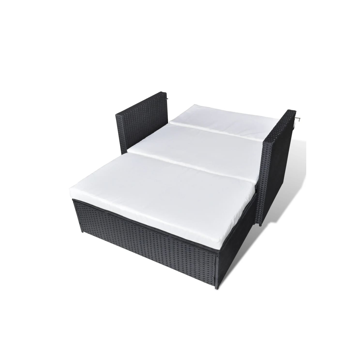 vidaXL 2 Piece Patio Lounge Set with Cushions Poly Rattan Black