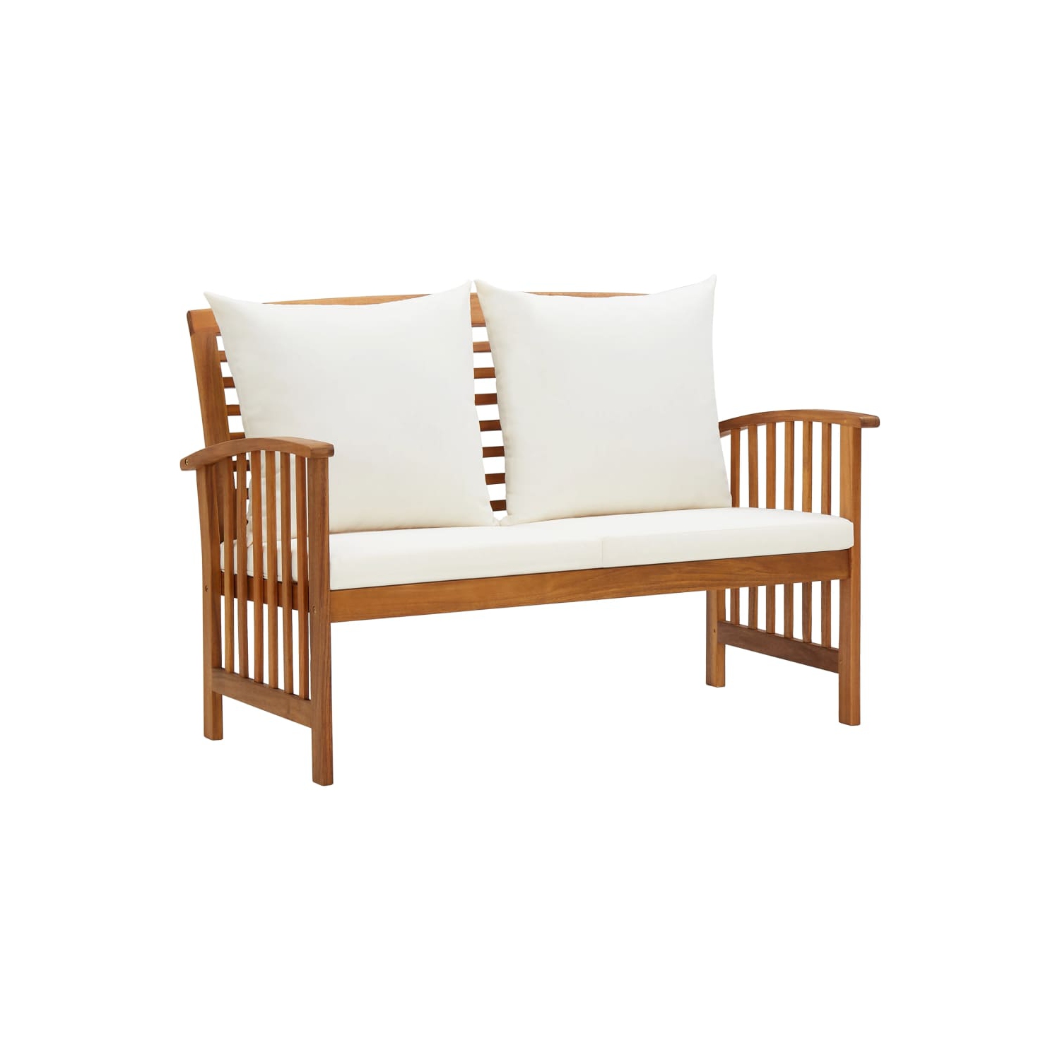 vidaXL Patio Bench with Cushions 46.9" Solid Acacia Wood