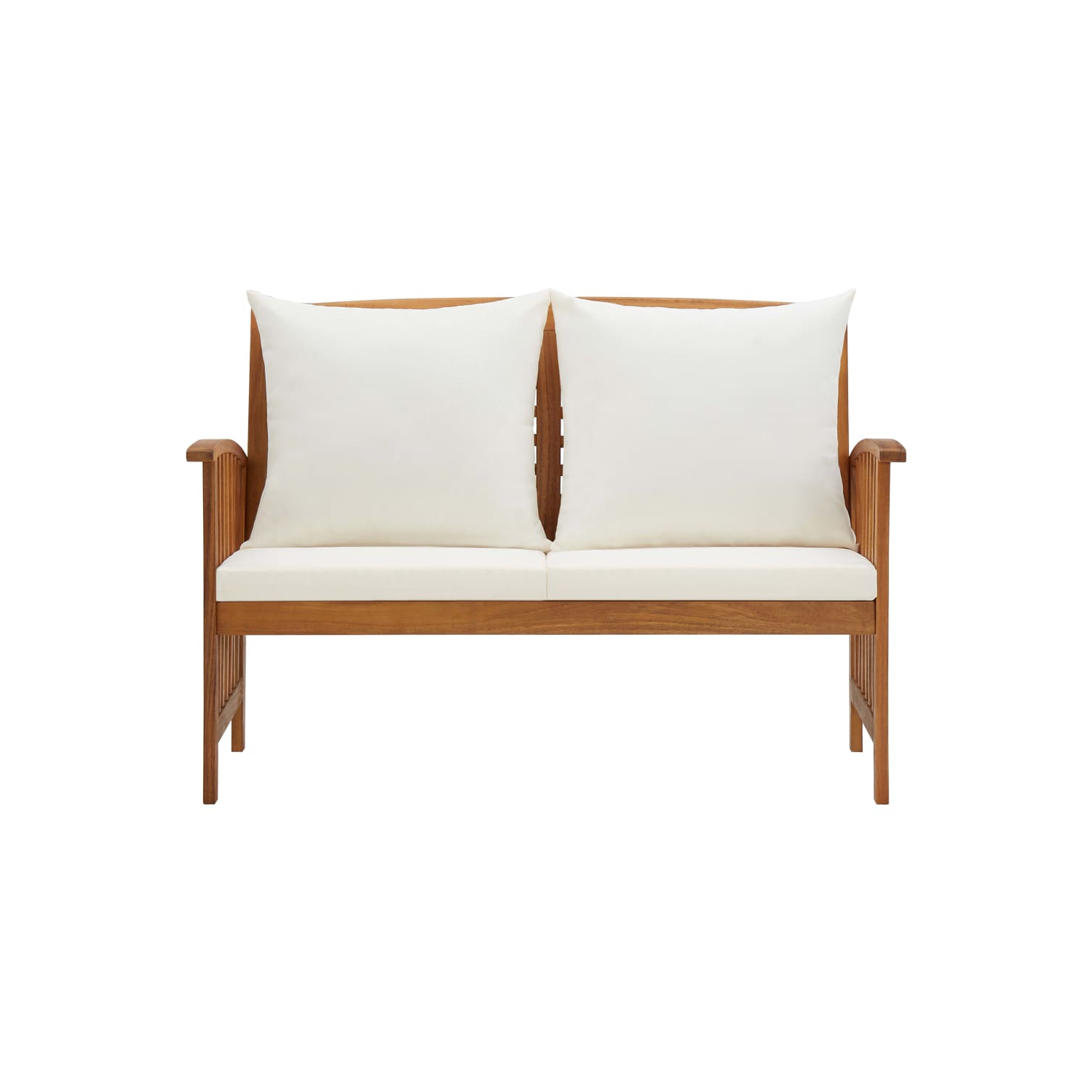 vidaXL Patio Bench with Cushions 46.9" Solid Acacia Wood