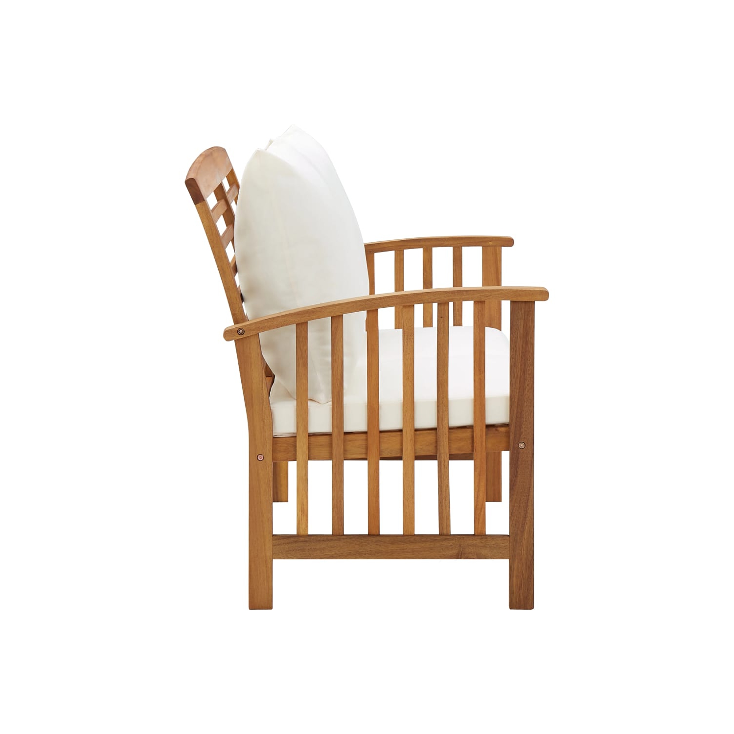 vidaXL Patio Bench with Cushions 46.9" Solid Acacia Wood