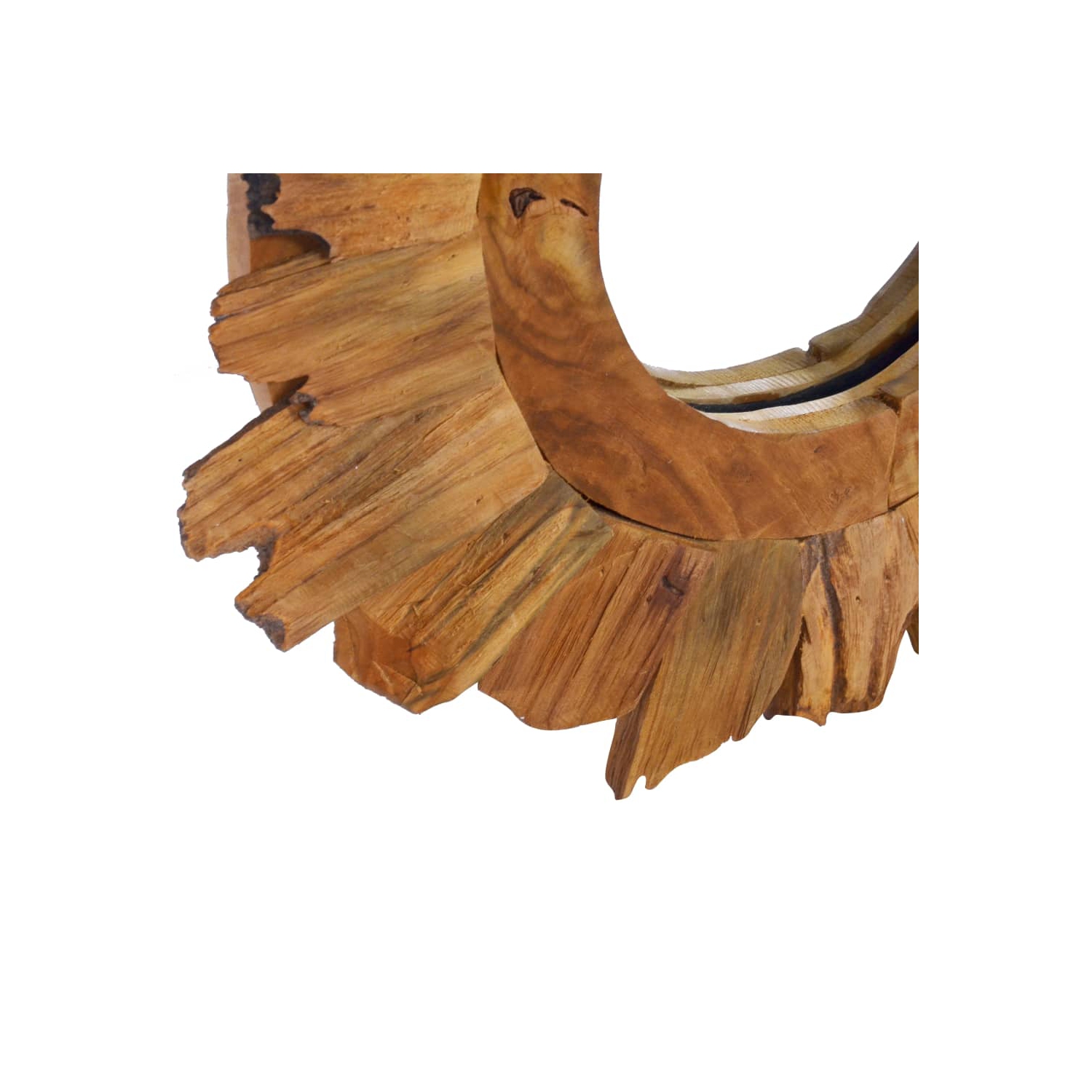 vidaXL Wall Mirror 15.7" Teak Round