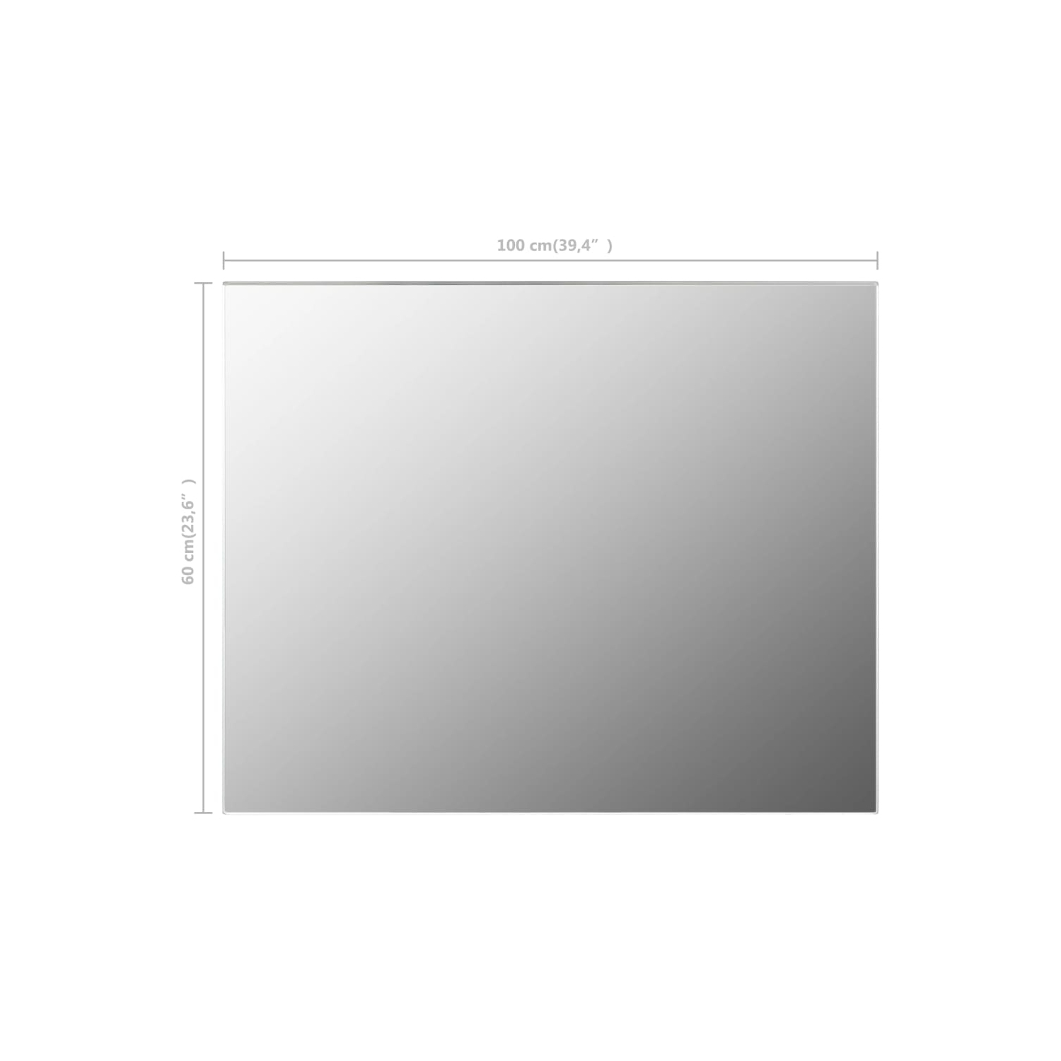 vidaXL Frameless Mirror 39.4"x23.6" Glass
