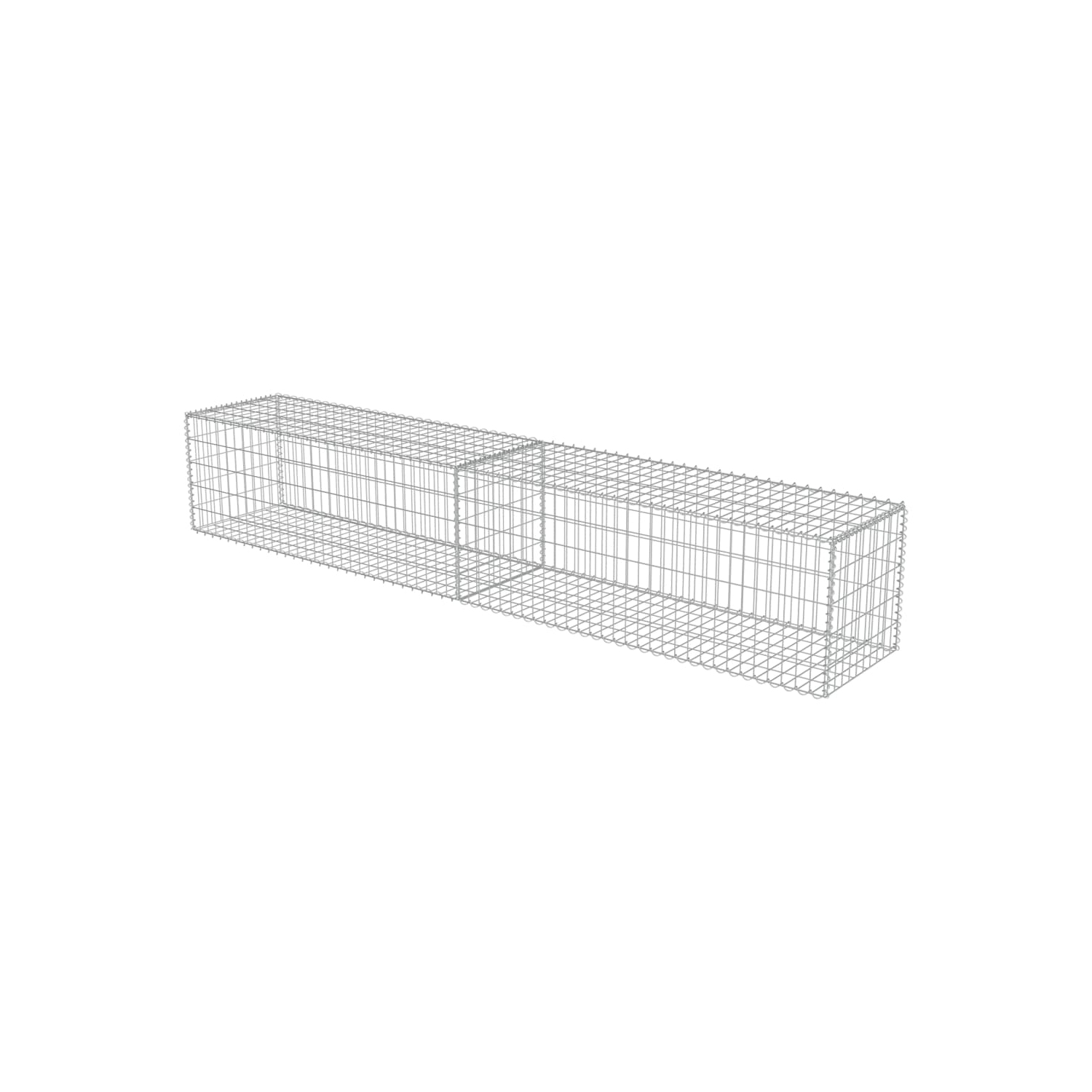 vidaXL Gabion Wall with Covers Galvanized Steel 118"x19.7"x19.7"