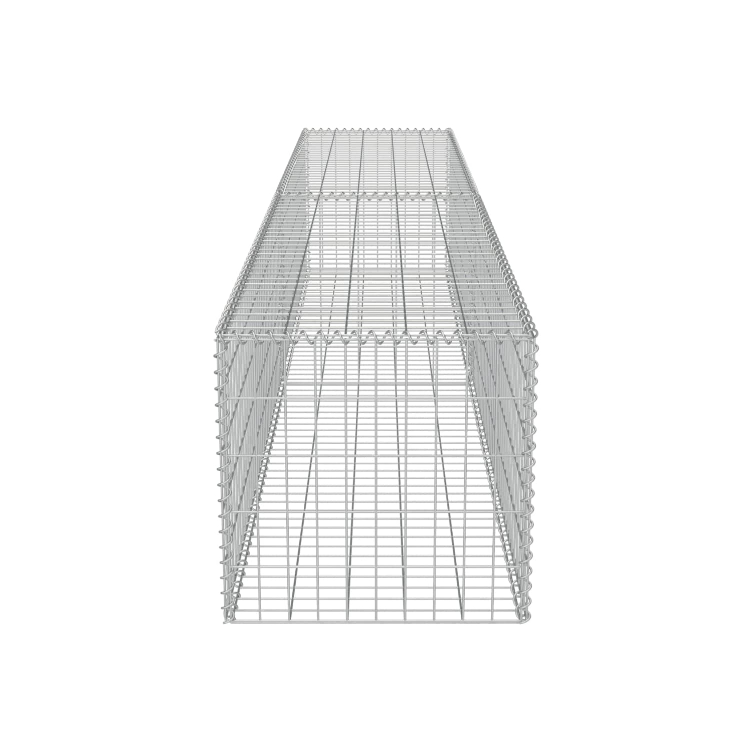 vidaXL Gabion Wall with Covers Galvanized Steel 118"x19.7"x19.7"