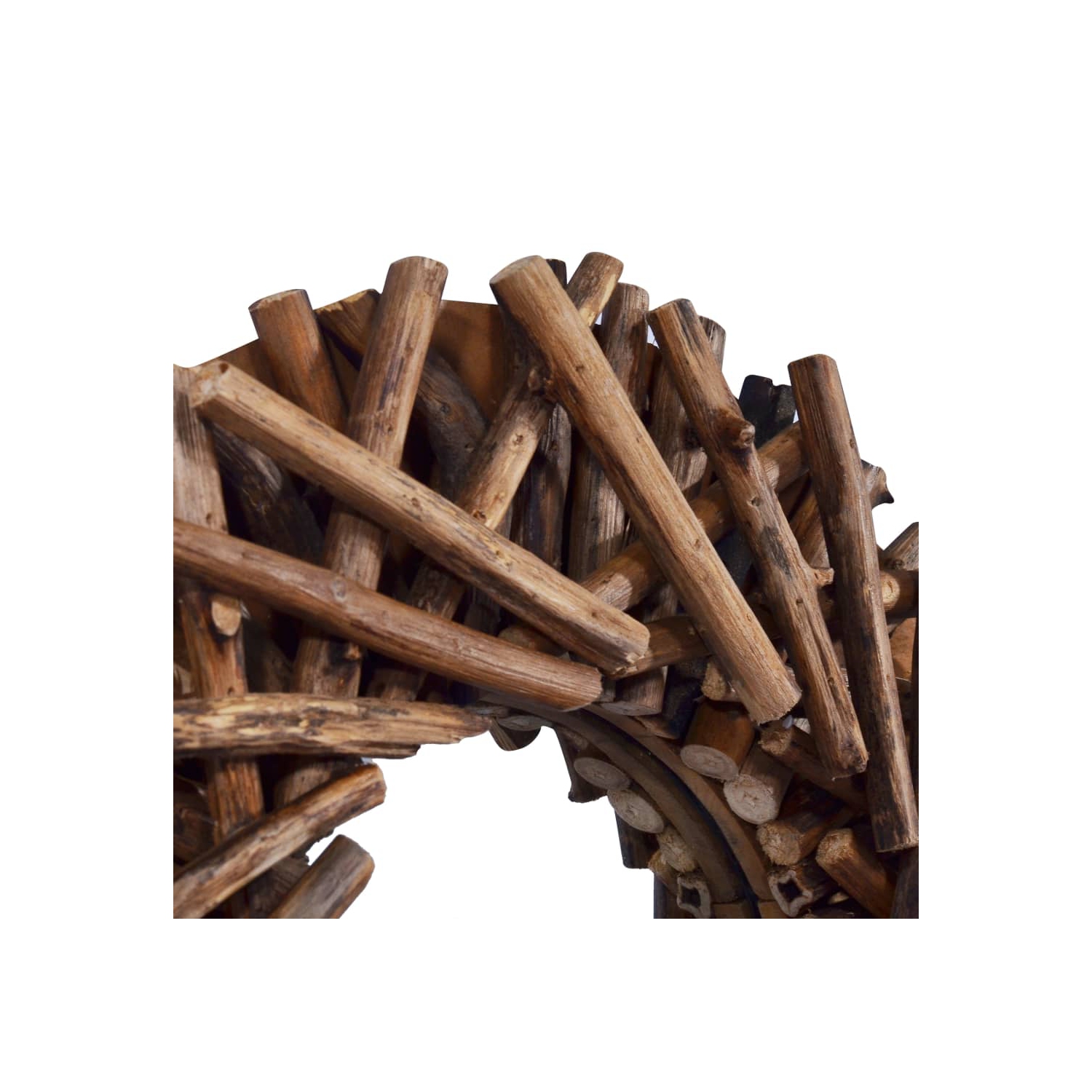 vidaXL Wall Mirror 23.6" Teak Round