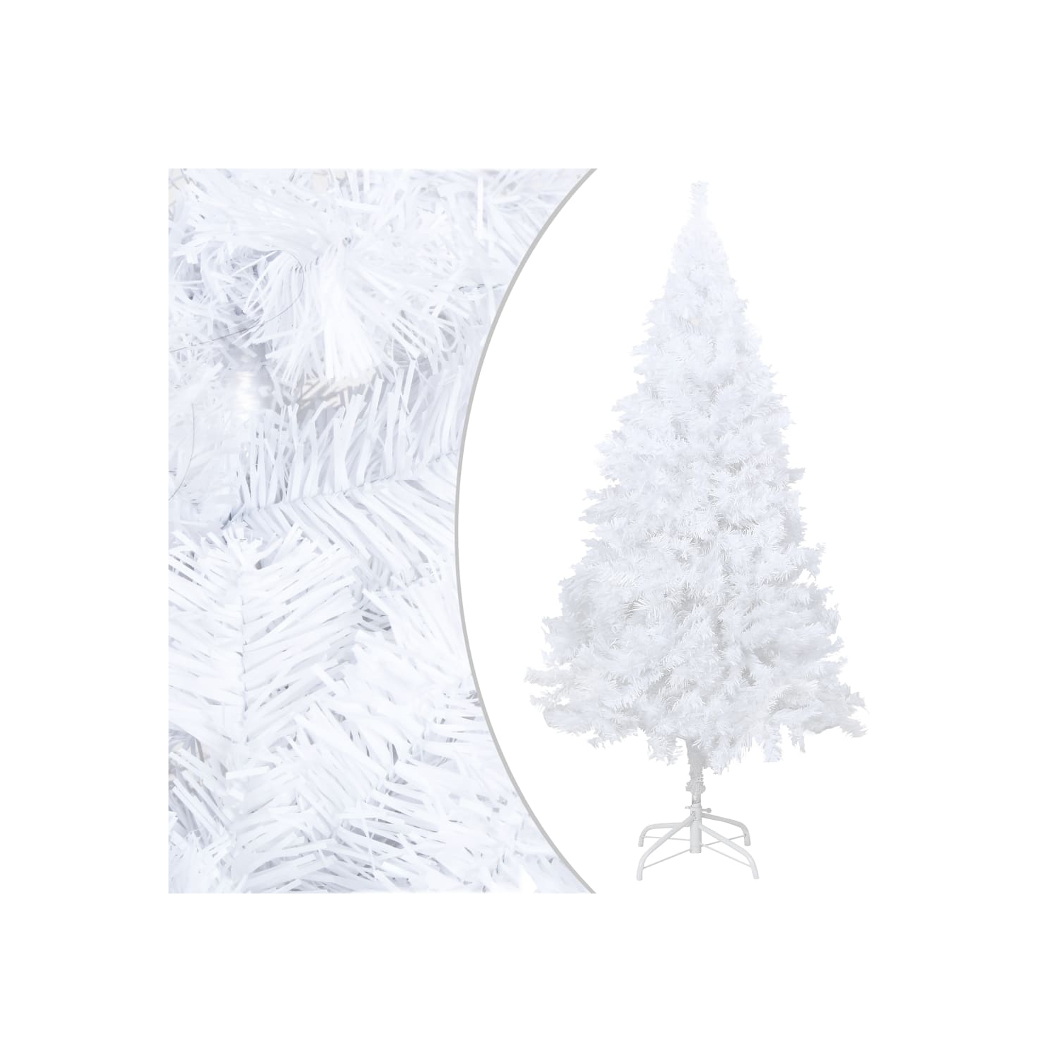 vidaXL Artificial Christmas Tree with Thick Branches White 70.9" PVC
