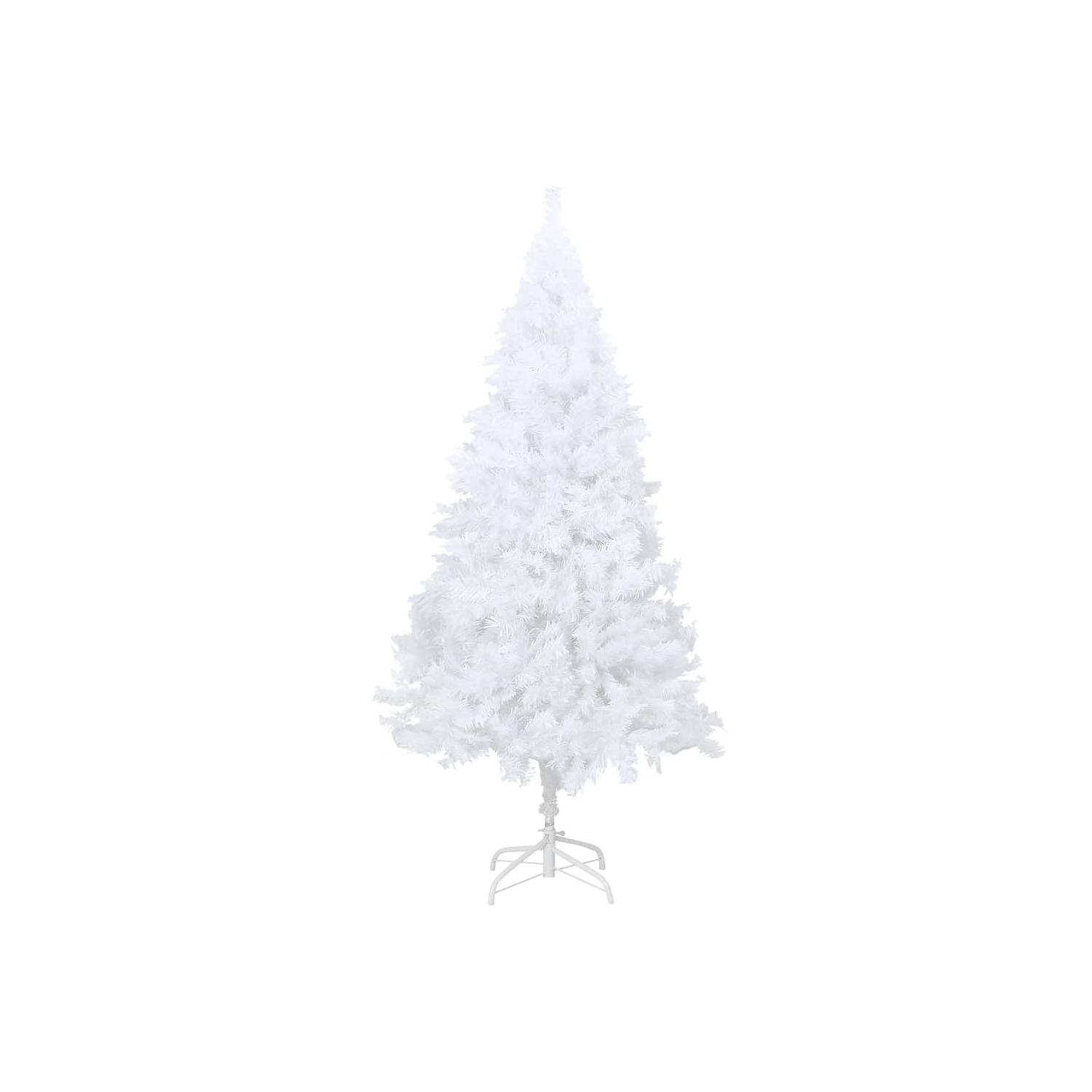 vidaXL Artificial Christmas Tree with Thick Branches White 70.9" PVC