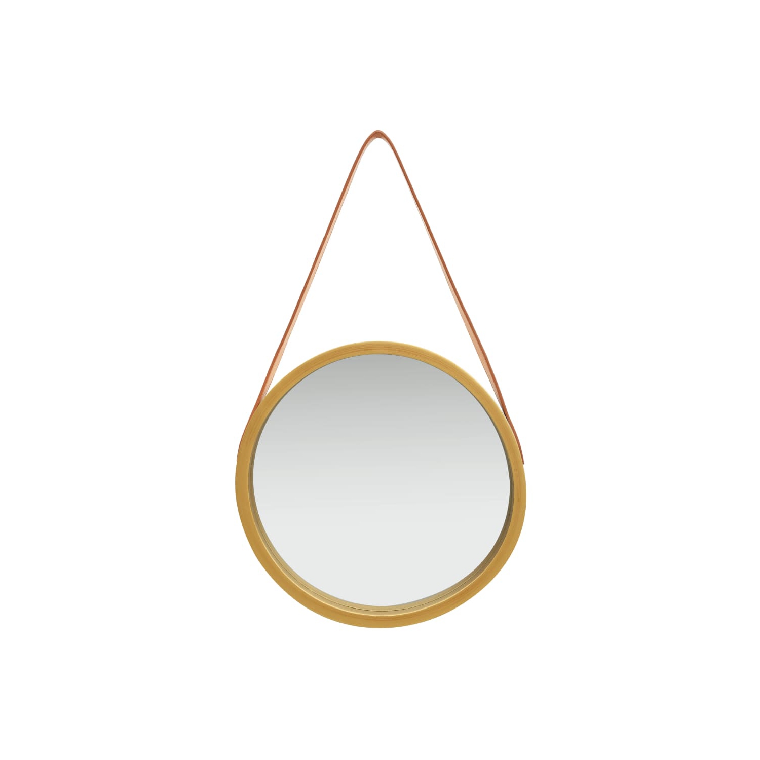 vidaXL Wall Mirror with Strap 15.7" Gold