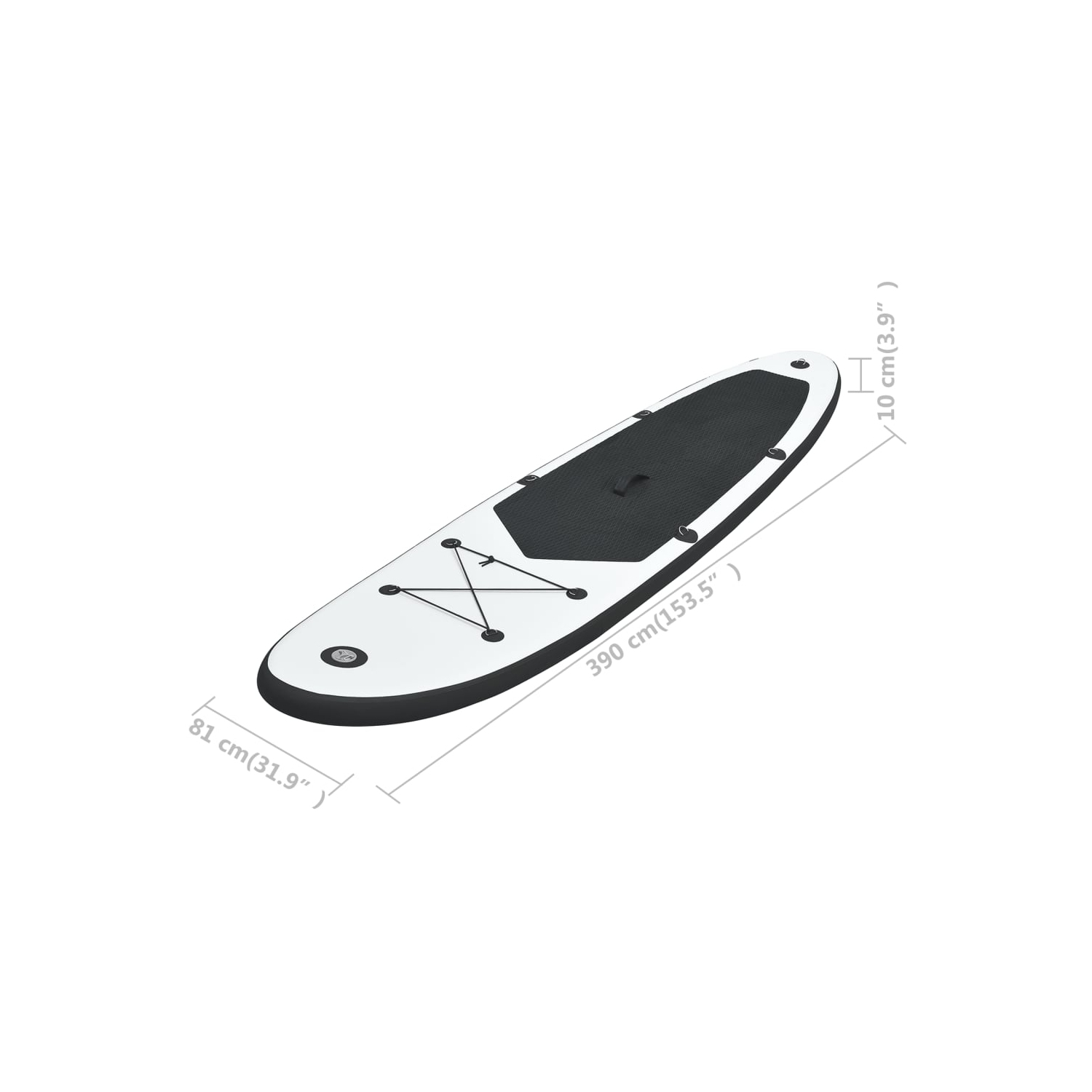vidaXL Inflatable Stand Up Paddle Board Set Black and White