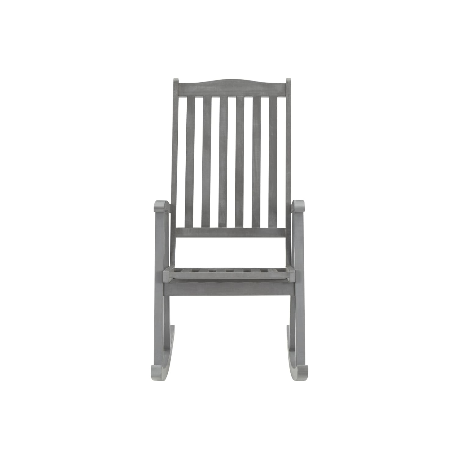 vidaXL Rocking Chair with Cushions Gray Solid Acacia Wood
