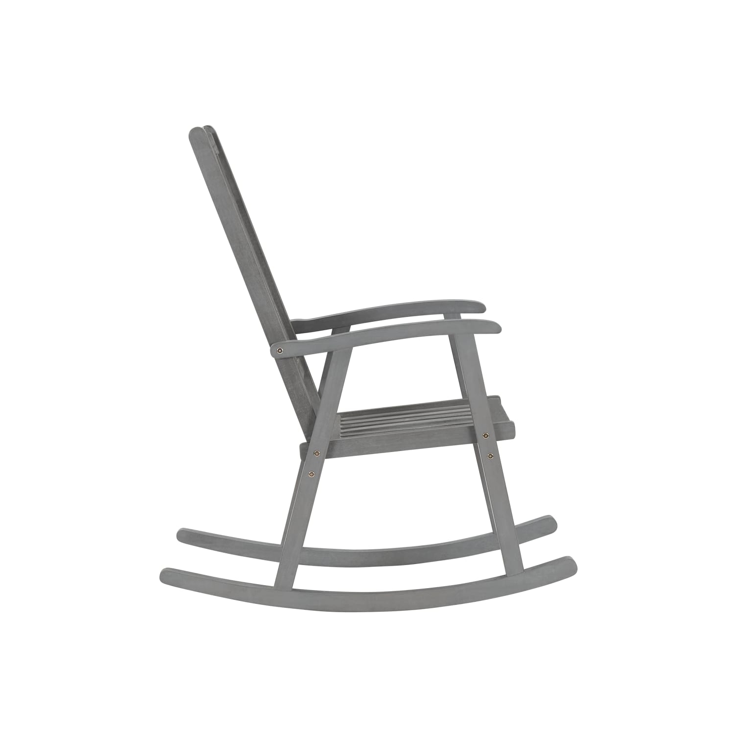 vidaXL Rocking Chair with Cushions Gray Solid Acacia Wood