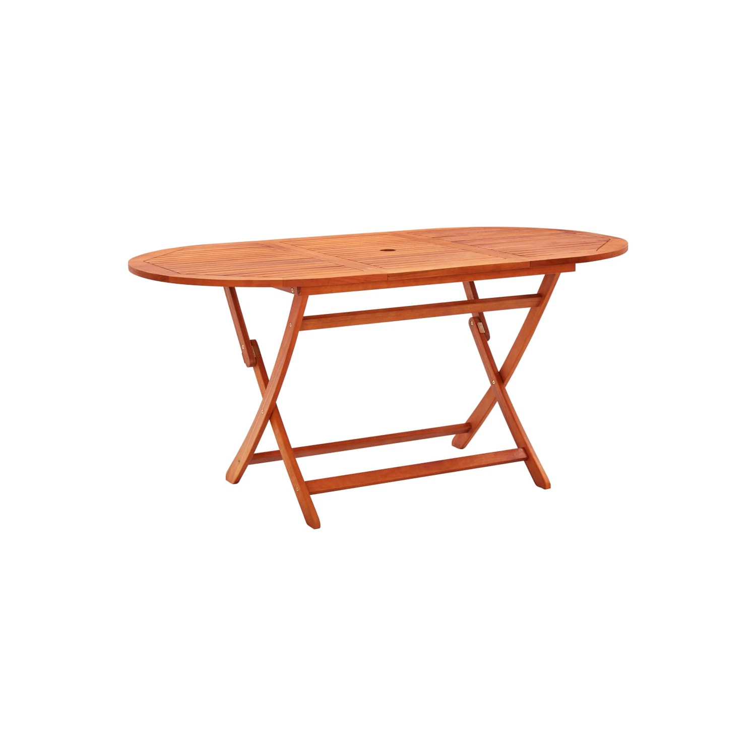 vidaXL Folding Patio Table 63"x33.5"x29.5" Solid Eucalyptus Wood