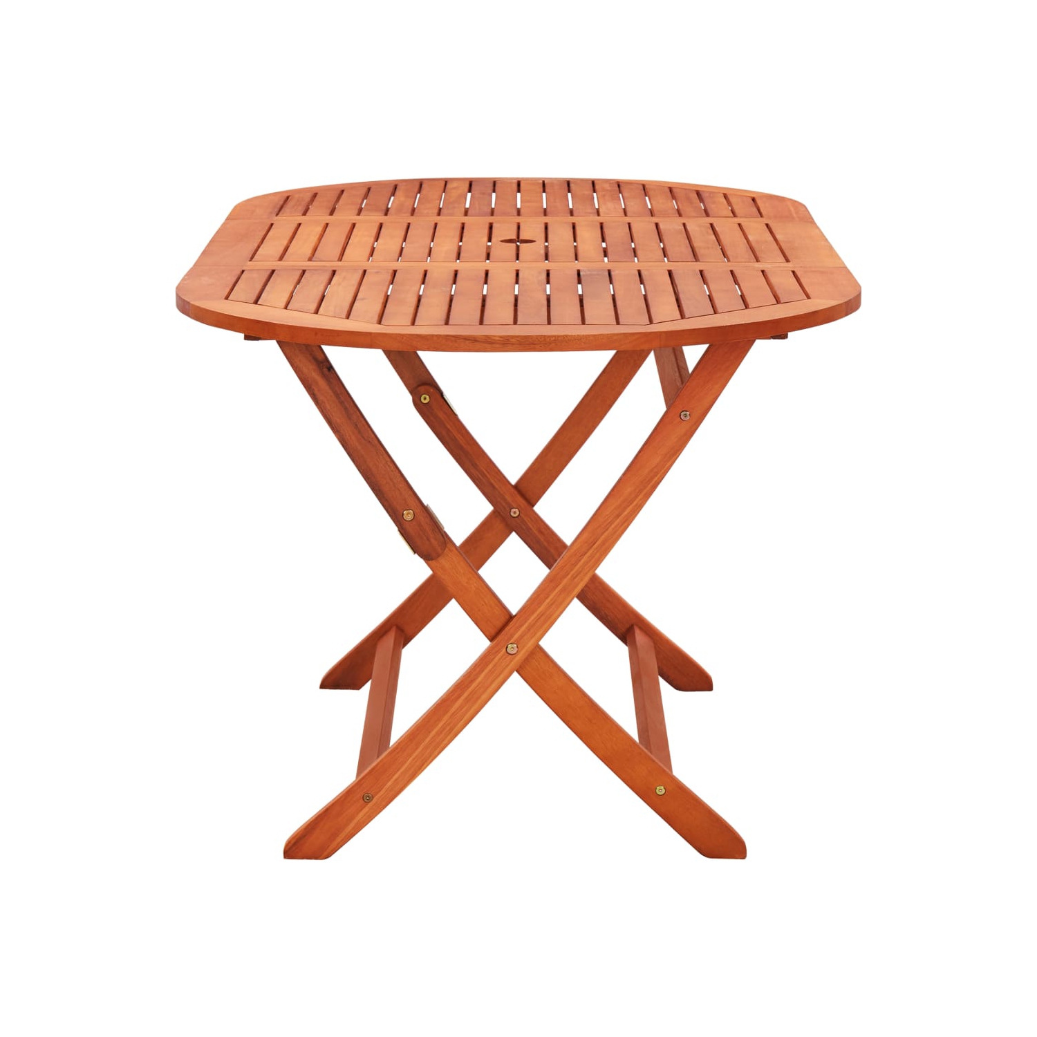 vidaXL Folding Patio Table 63"x33.5"x29.5" Solid Eucalyptus Wood