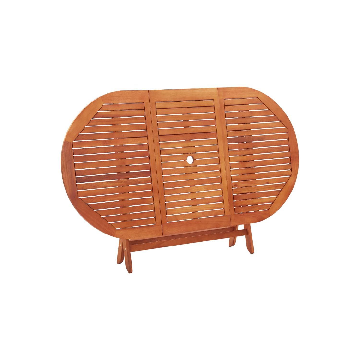 vidaXL Folding Patio Table 63"x33.5"x29.5" Solid Eucalyptus Wood