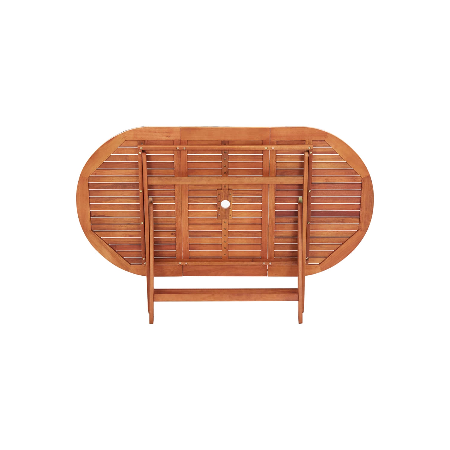 vidaXL Folding Patio Table 63"x33.5"x29.5" Solid Eucalyptus Wood