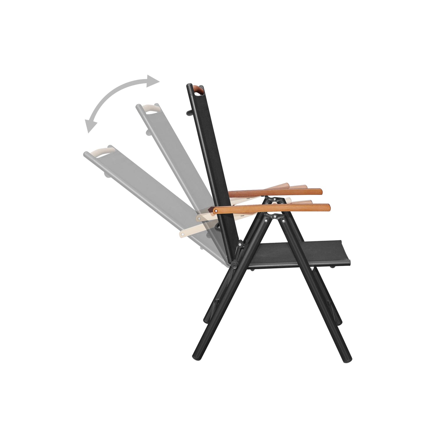 vidaXL 7 Piece Patio Dining Set Aluminum Black