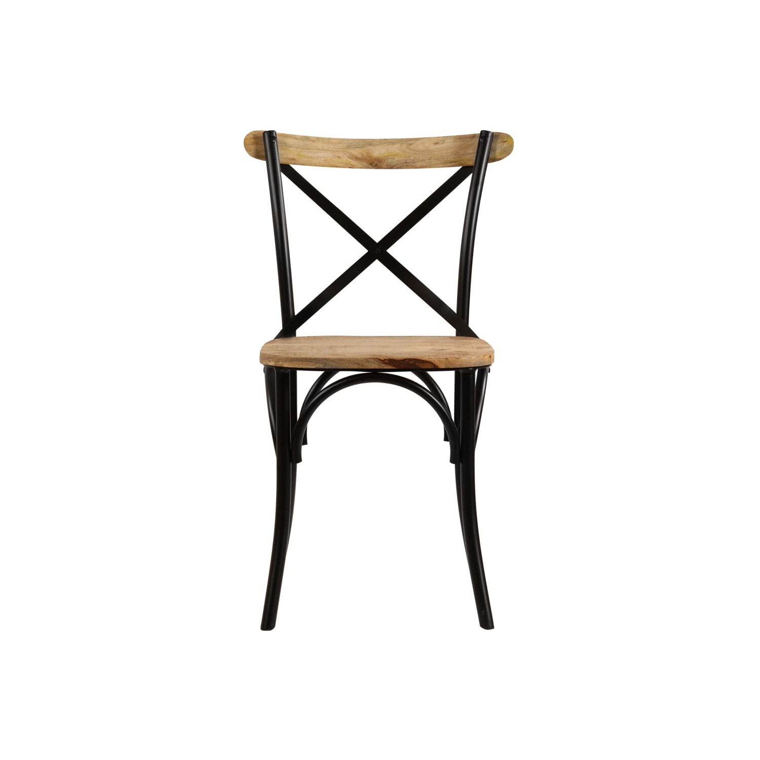 vidaXL Cross Chairs 2 pcs Black Solid Mango Wood