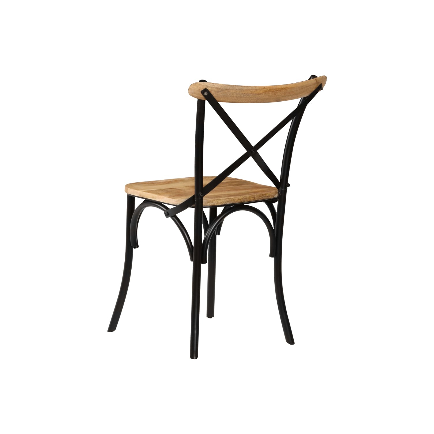 vidaXL Cross Chairs 2 pcs Black Solid Mango Wood