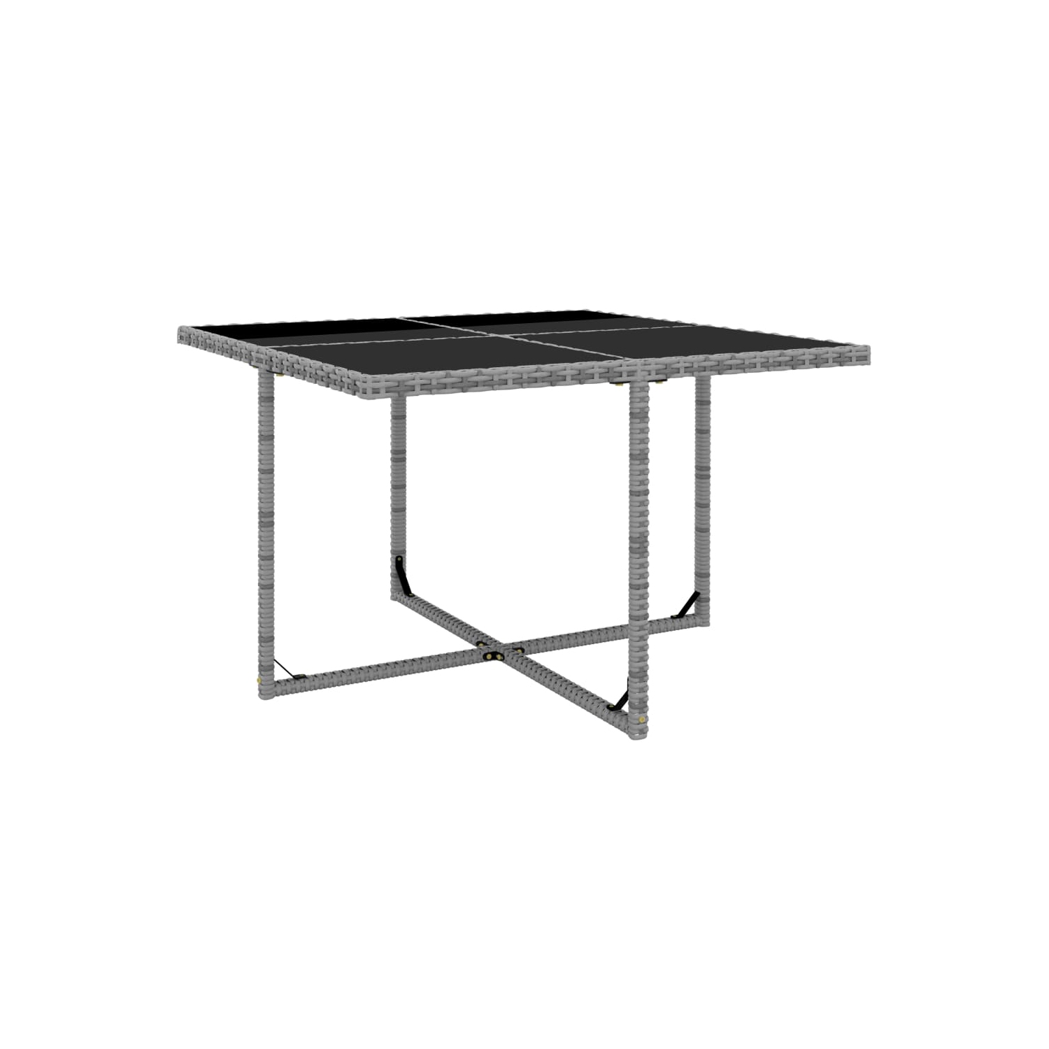 Ensemble de salle à manger de 5 pièces pour patio avec coussins en poly rotin gris