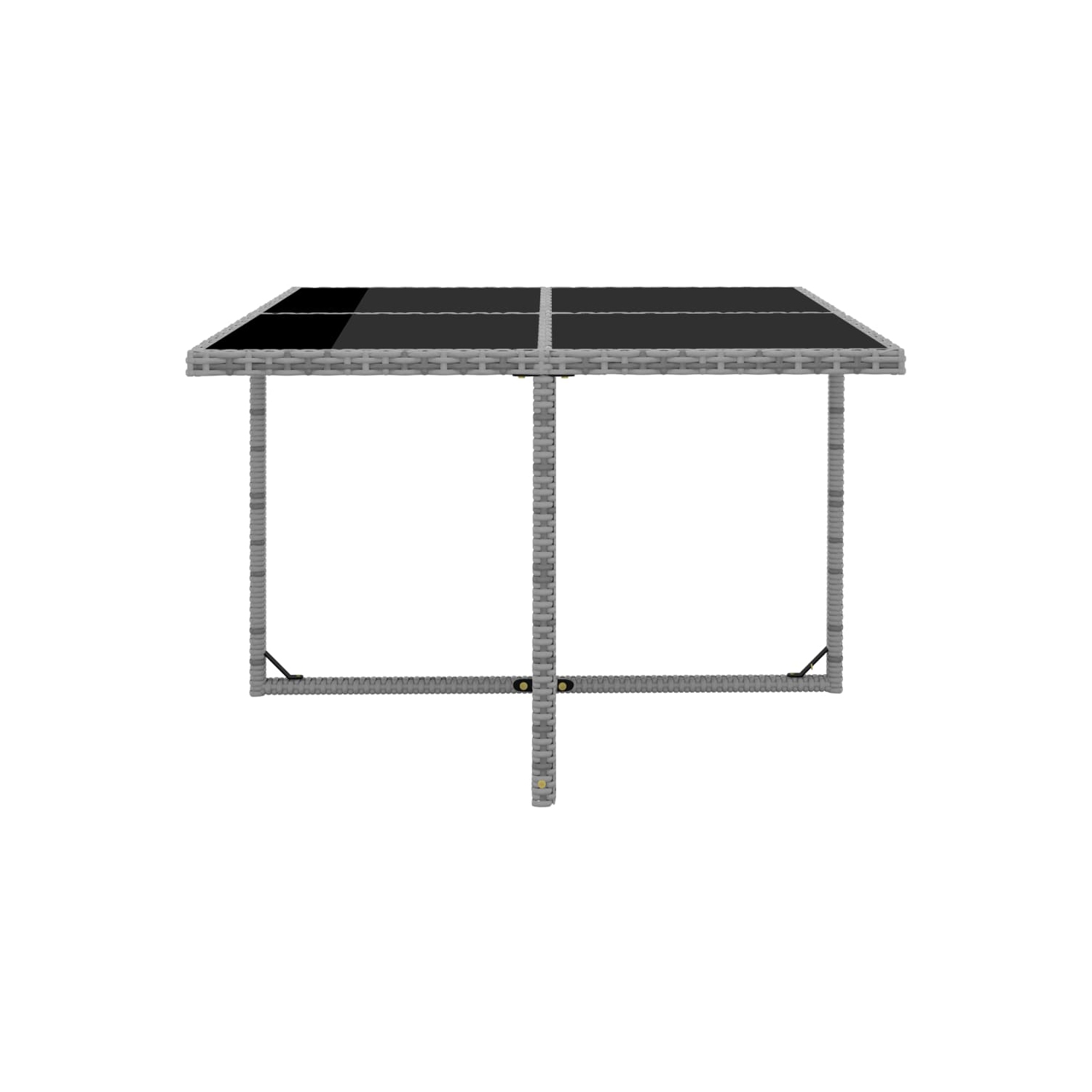 Ensemble de salle à manger de 5 pièces pour patio avec coussins en poly rotin gris