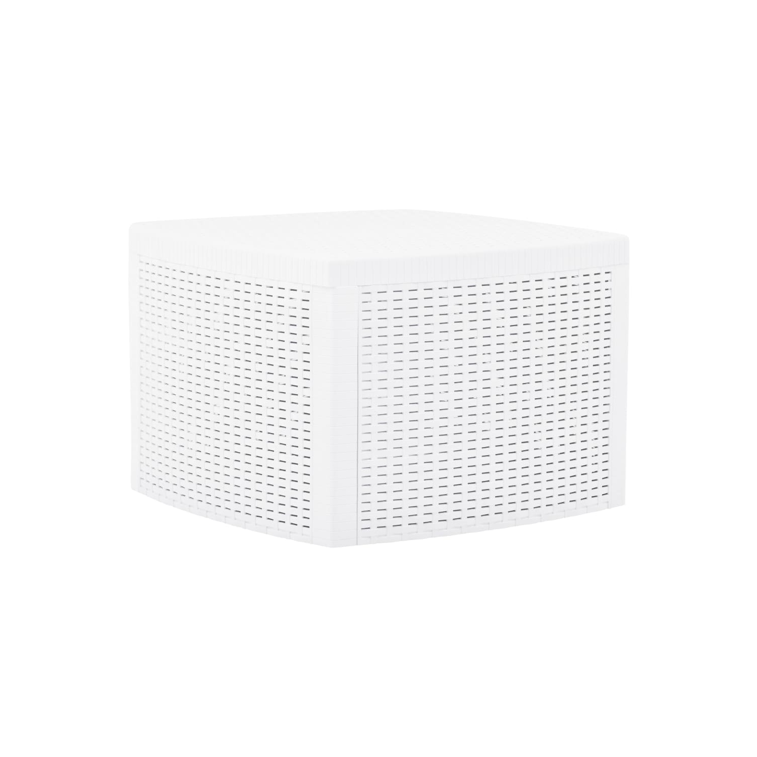 Table d’appoint en plastique blanc de 21,3 x x21,3 x x14,4 po de vidaXL